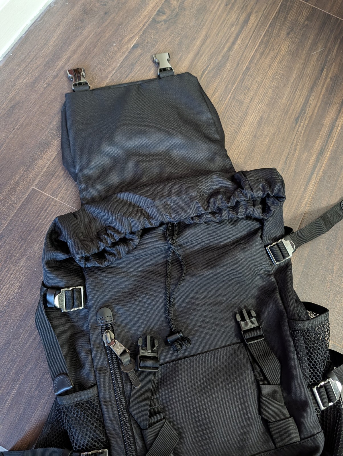 MAKAVELIC TOKYO Black Flap Snap Urban Techwear Black Bag Backpack