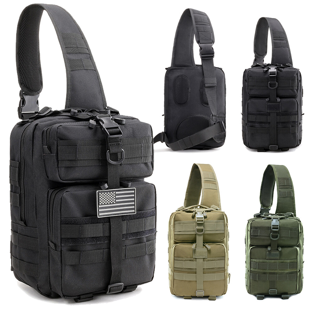 Tactical Molle Camo Chest Bags Sports Shoulder Bags Field Riding Chest Daypack