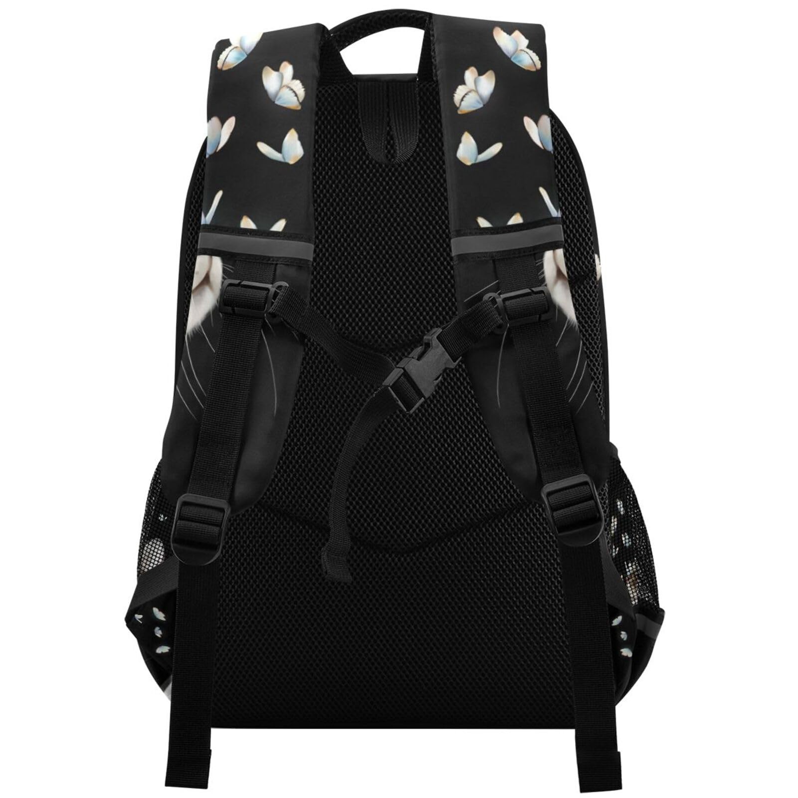 Cute Cat Kitten with Butterfly Backpacks Travel Laptop Daypack School Book Ba…