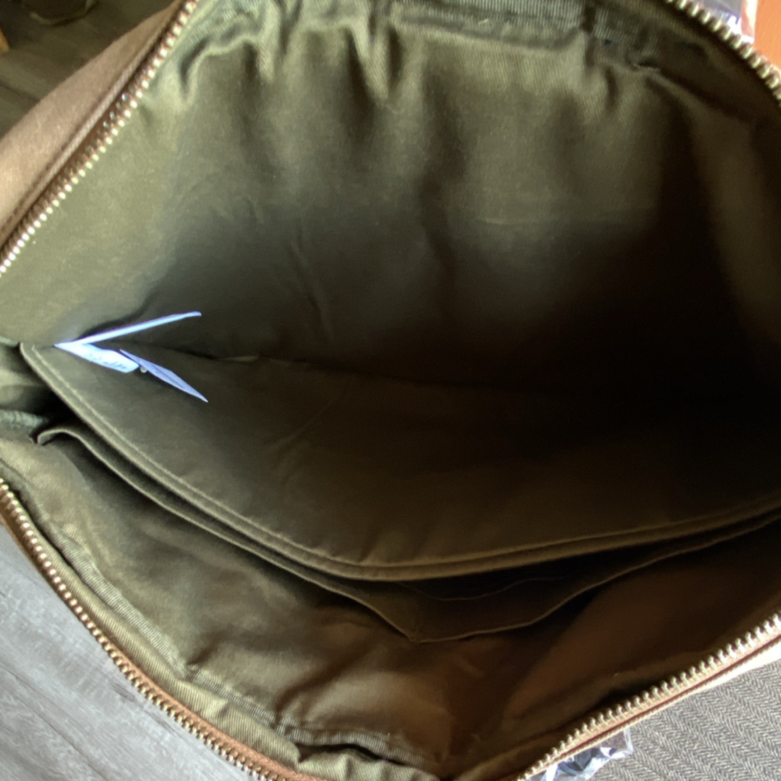J.CREW Men’s Brown Zip Briefcase/Document Case w/ Inner & Outer Pockets