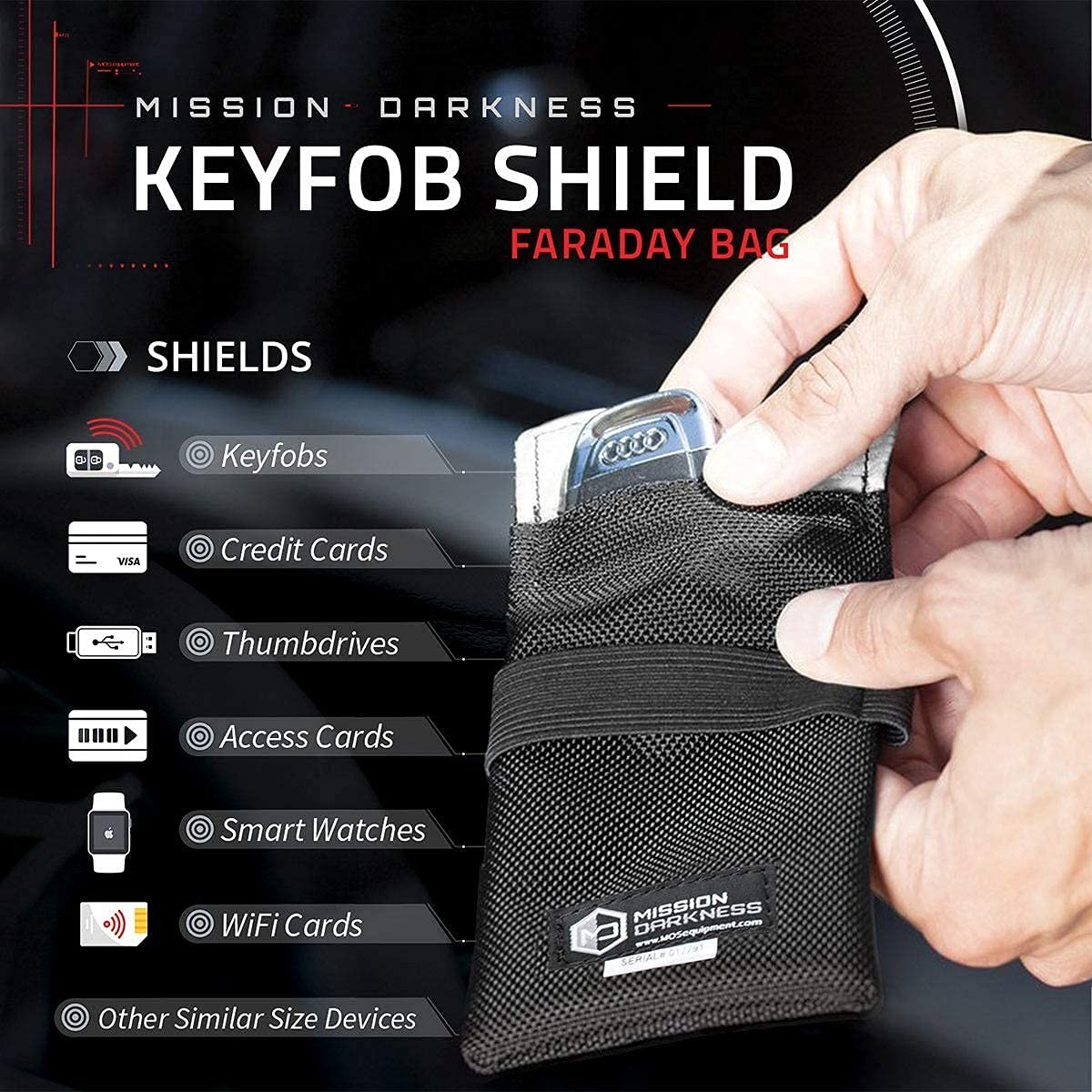 RF Shielding Faraday Bag for Keyfobs (2-Pack) – Anti-Hacking Signal Blocker for