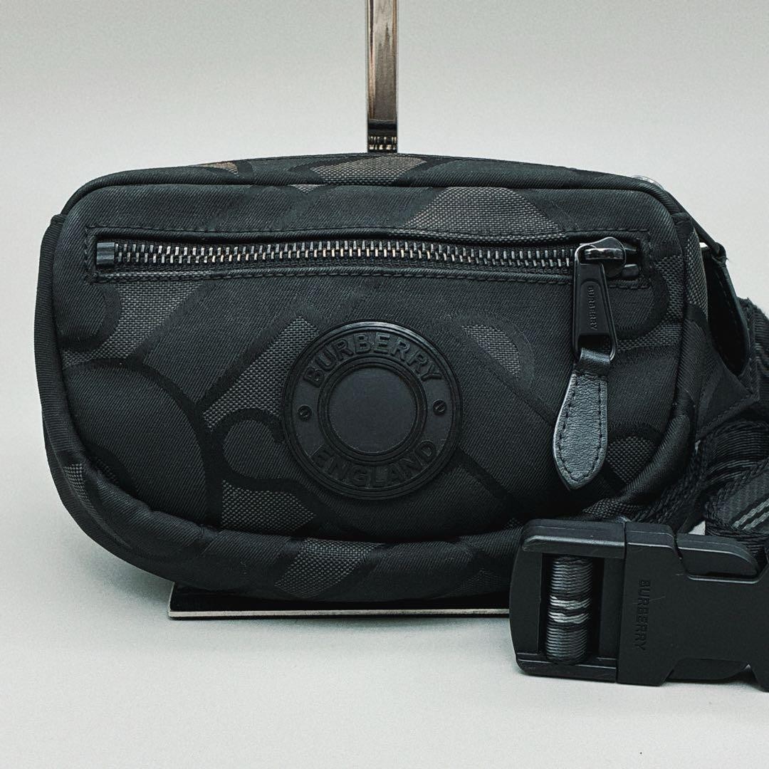 Burberry Bumbag Circle Logo Monogram Body Bag Black Width 18cm Height 13cm