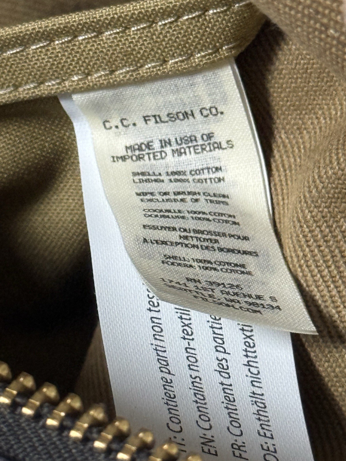 FILSON SMALL RUGGED TWILL DUFFLE BAG TAN NWT