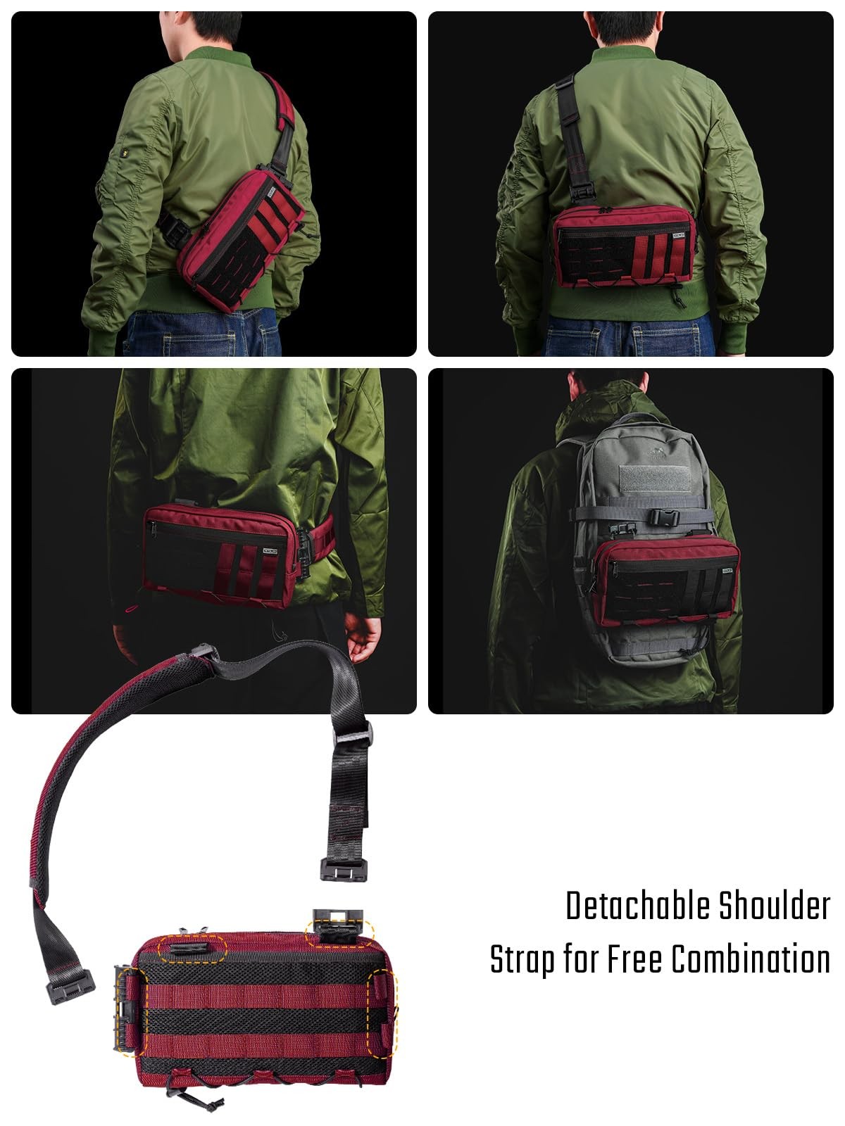Cache L3C EDC Sling Bag Chest Crossbody Bag, 1000D OXFORD CLOTH Shoulder Bag…