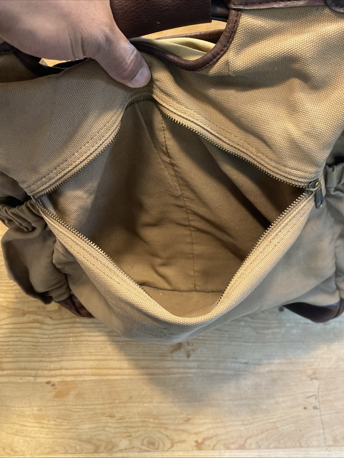 Vintage Duluth Trading Postmaster Tote Bag Canvas Leather w Shoulder Strap