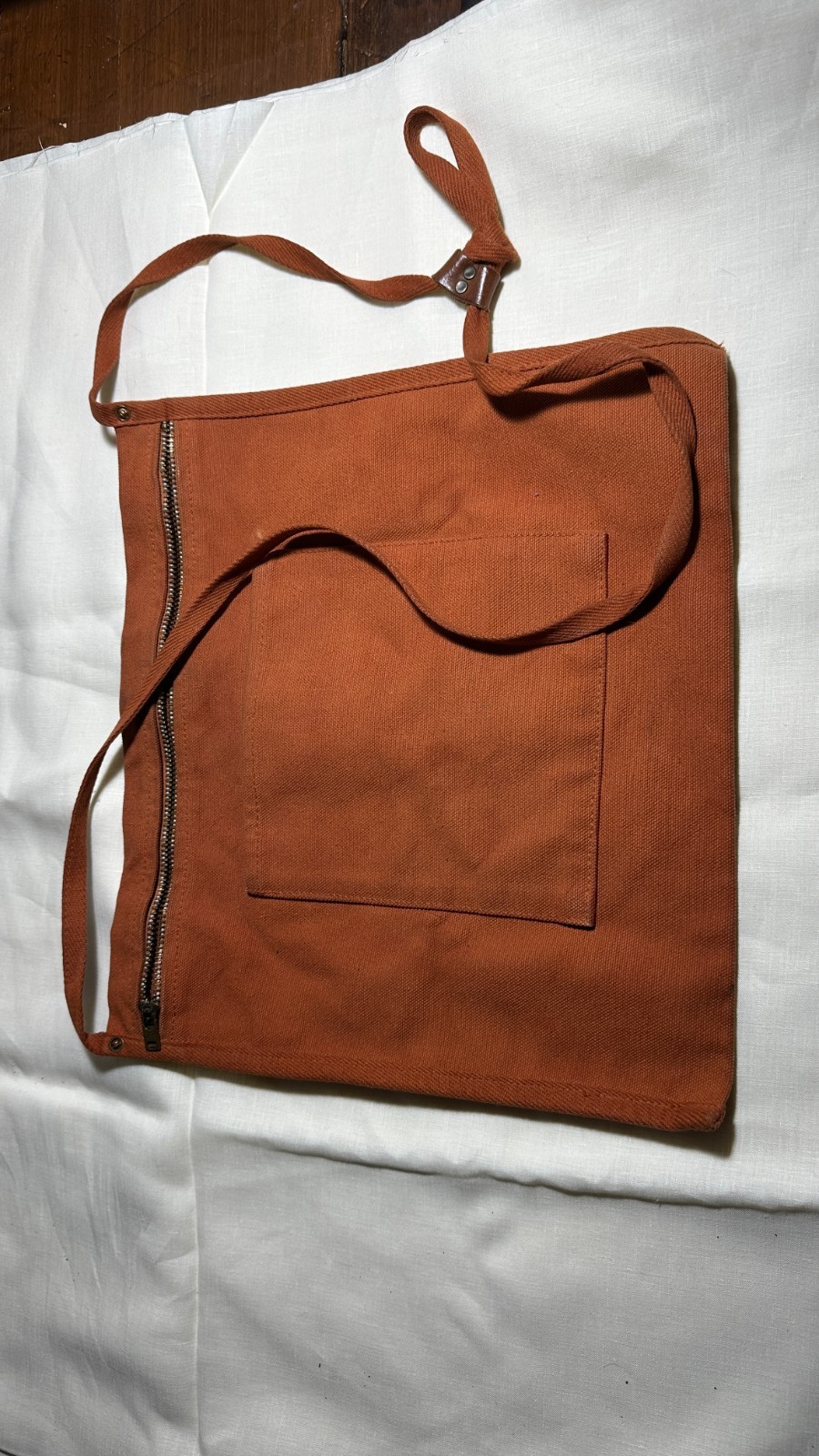 Kapital Burnt Orange Canvas Zip Square Shoulder Bag