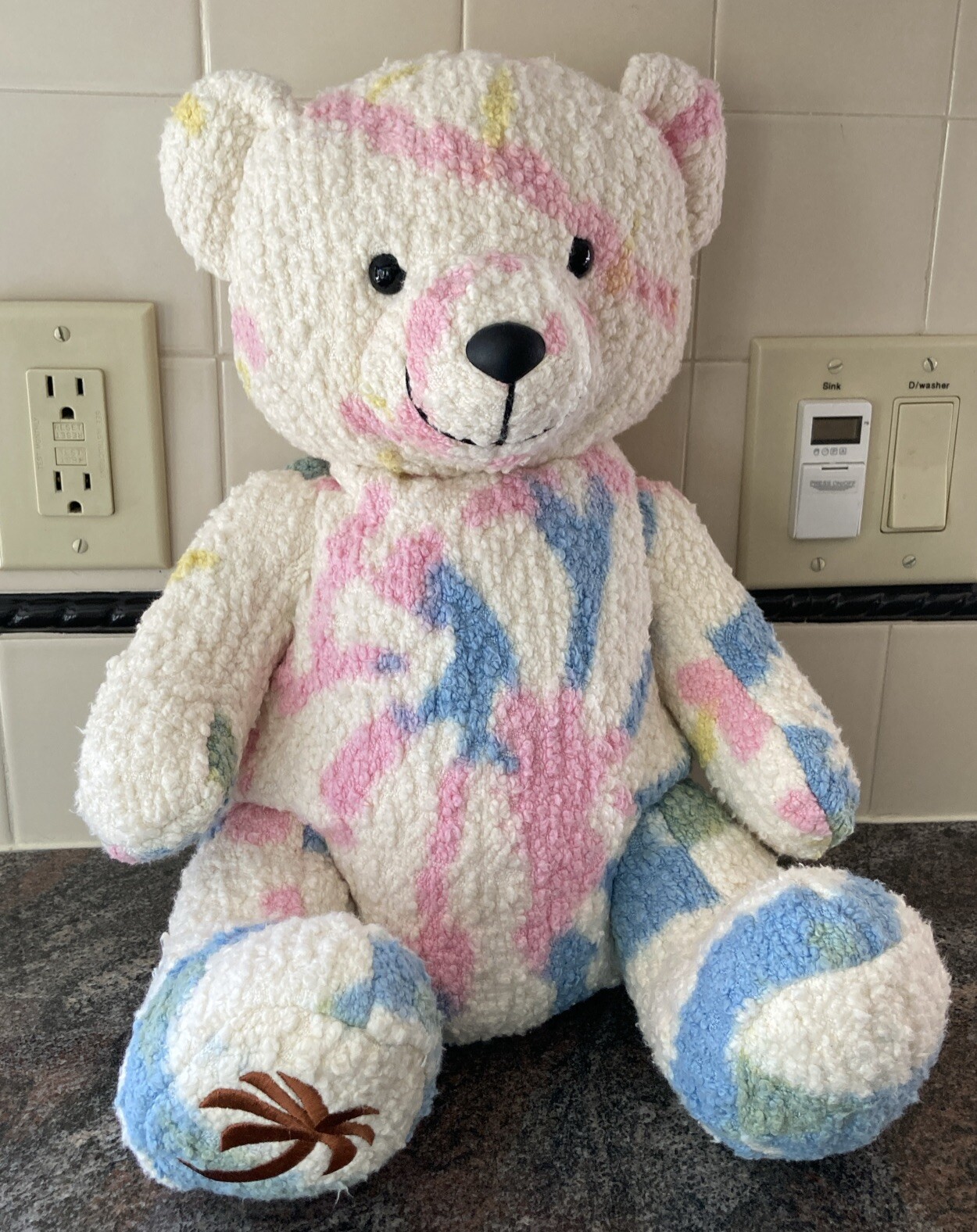 Palm Angels Teddy Bear Backpack Tie Dye Print Cotton Blend NEW Hard To Find NWT