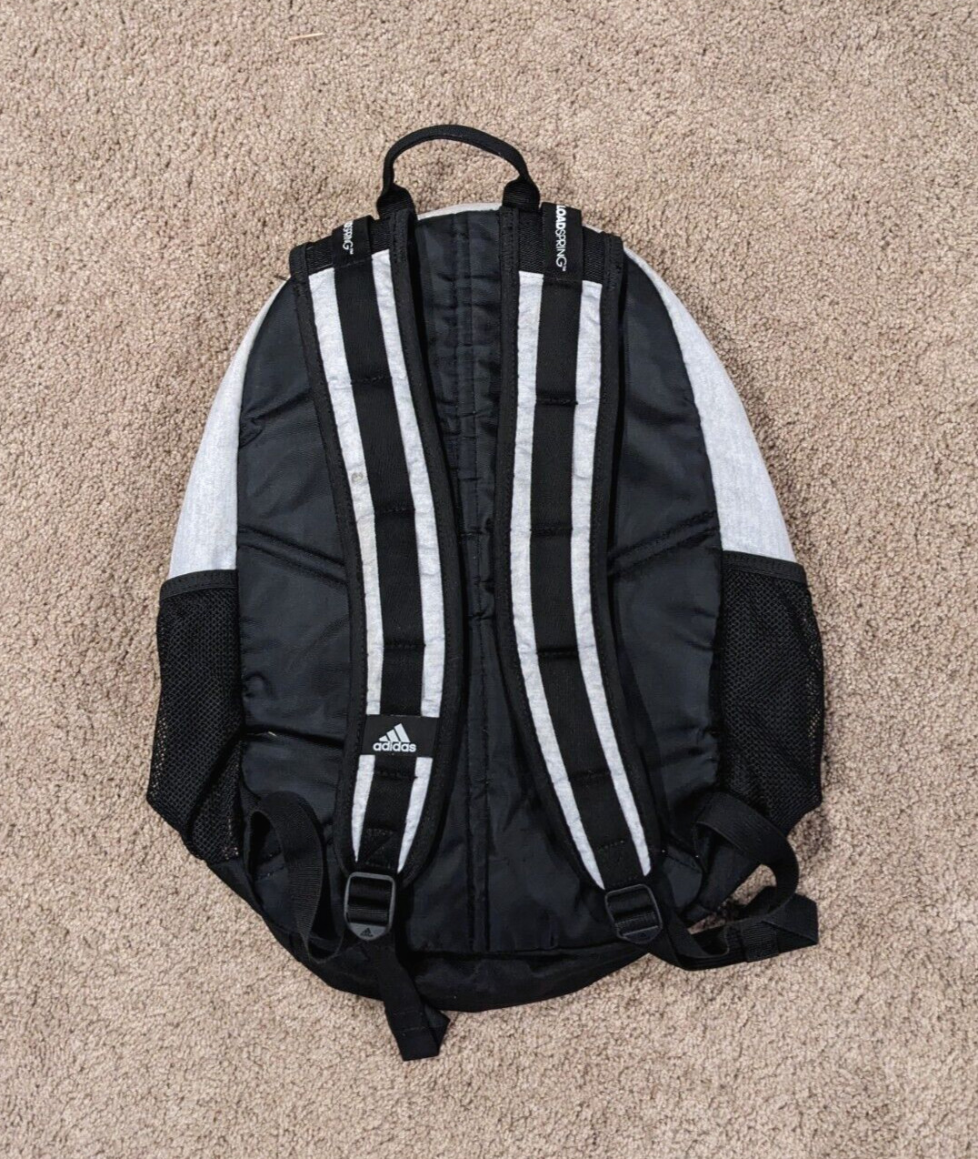 Adidas Backpack Load Spring Gray Black Multi-Pocket School Sports Lightweight