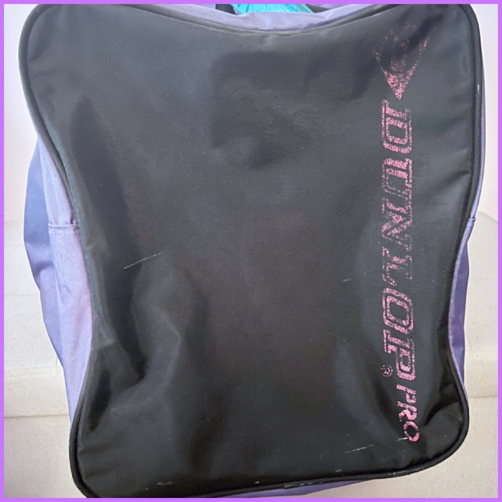 Vintage DUNLOP Sport Pro Equipment Duffle Bag Purple 90s Color Block 25x12x11