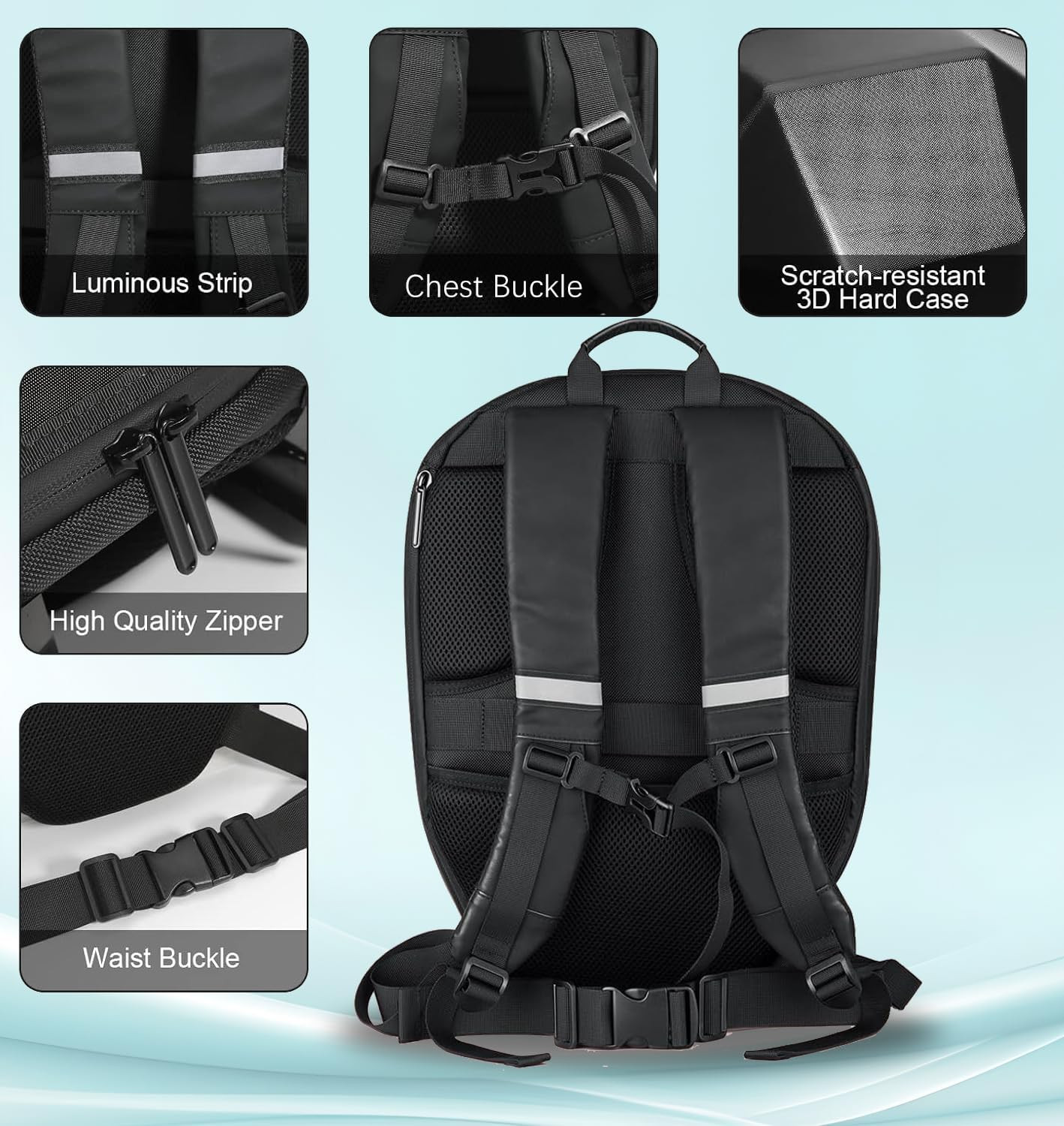 LED Knight Backpack – 19″ App-Controlled Waterproof Bag with Pixel Art