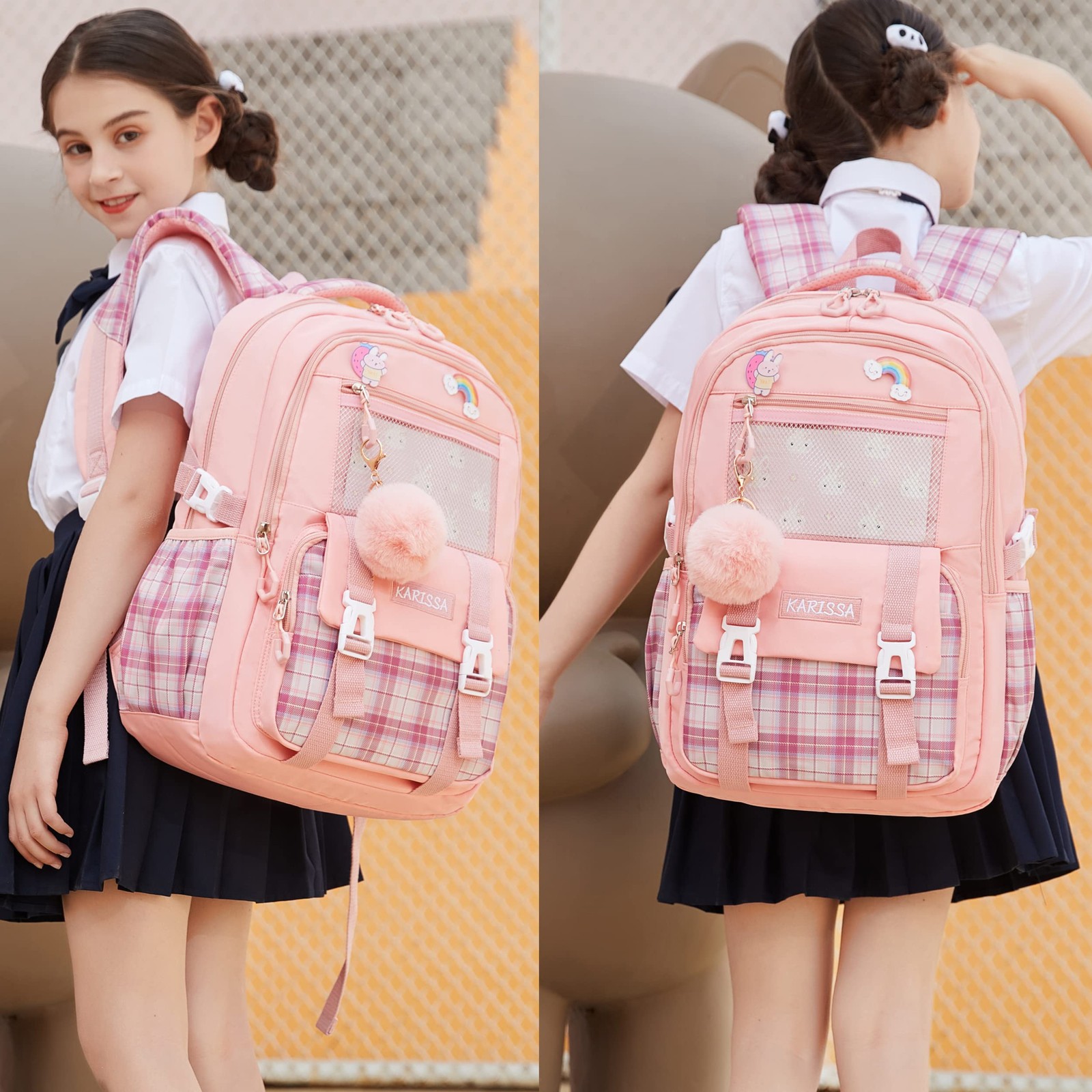Girls Backpack 15.6 Inch Laptop School Bag Cute Kids Elementary College Backp…