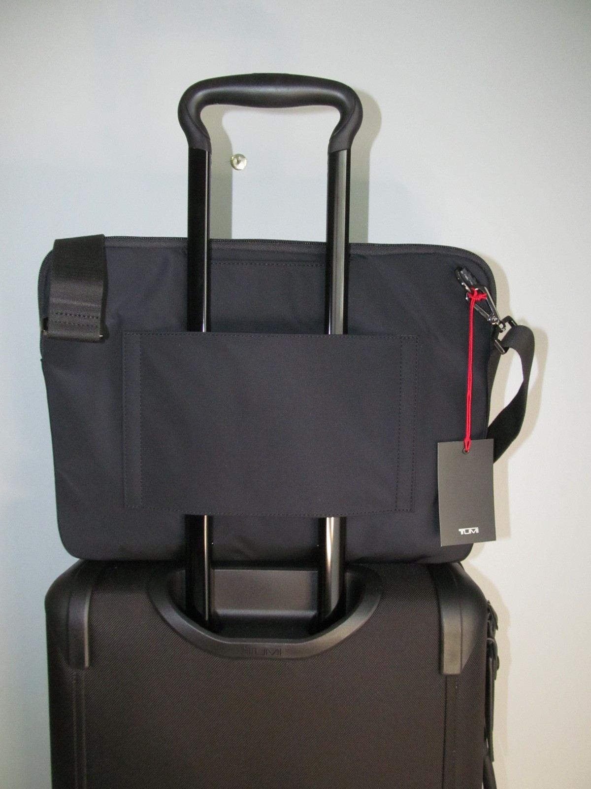 TUMI Kalvin Executive Black Nylon-Leather 14″ Laptop Sleeve-Crossbody-Carbon NWT