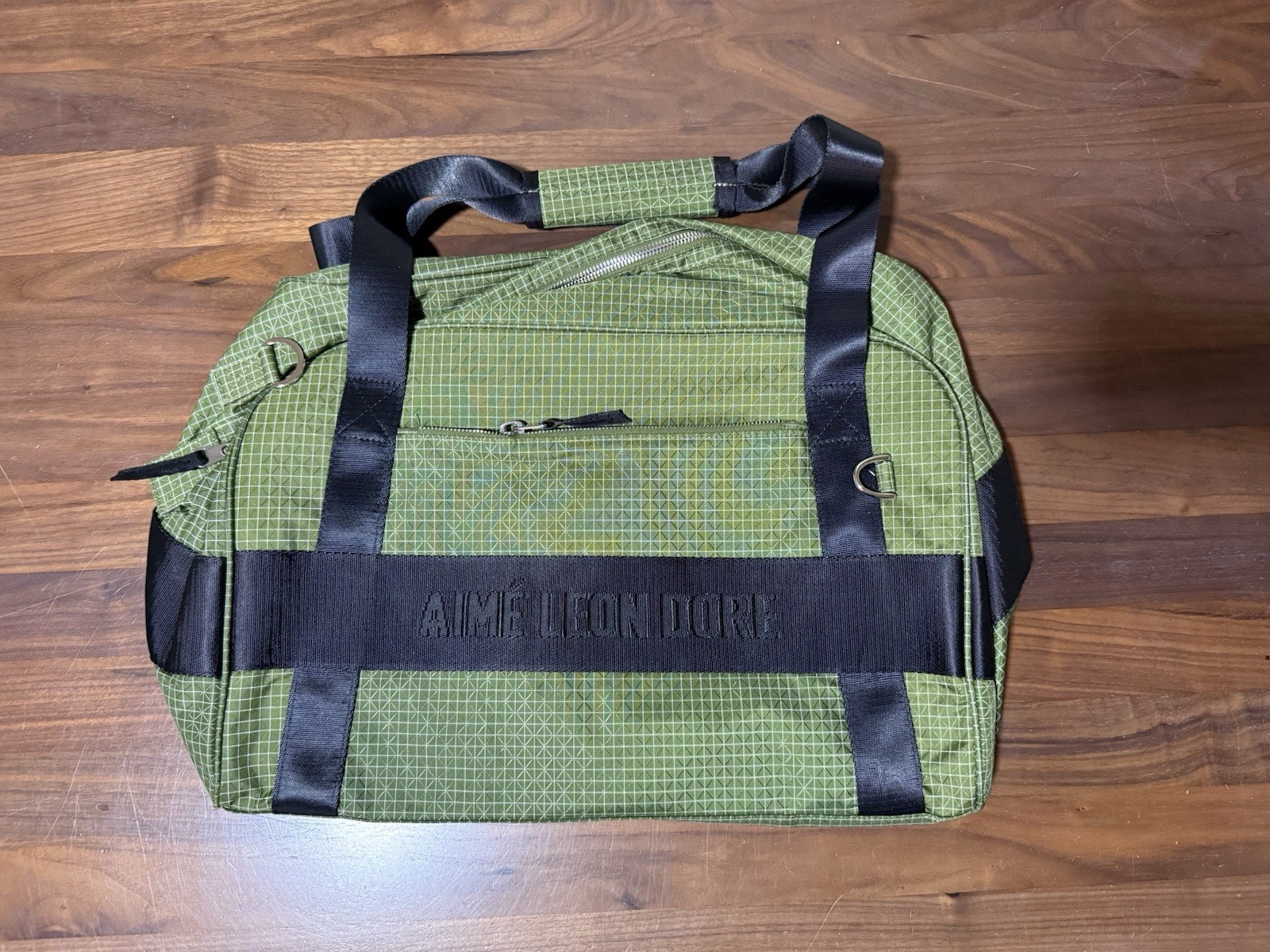 Aime Leon Dore Ripstop Nylon Duffle Bag Carry On Olive Woven Logo ALD Queens