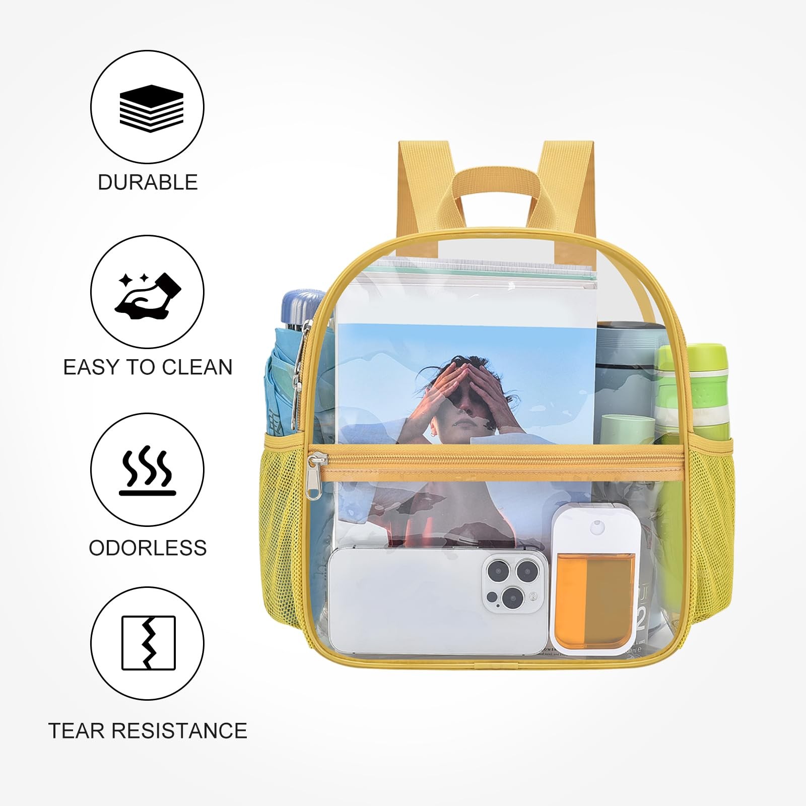 Clear Stadium Approved Backpack Waterproof Concert & Event Bag 12x11x6