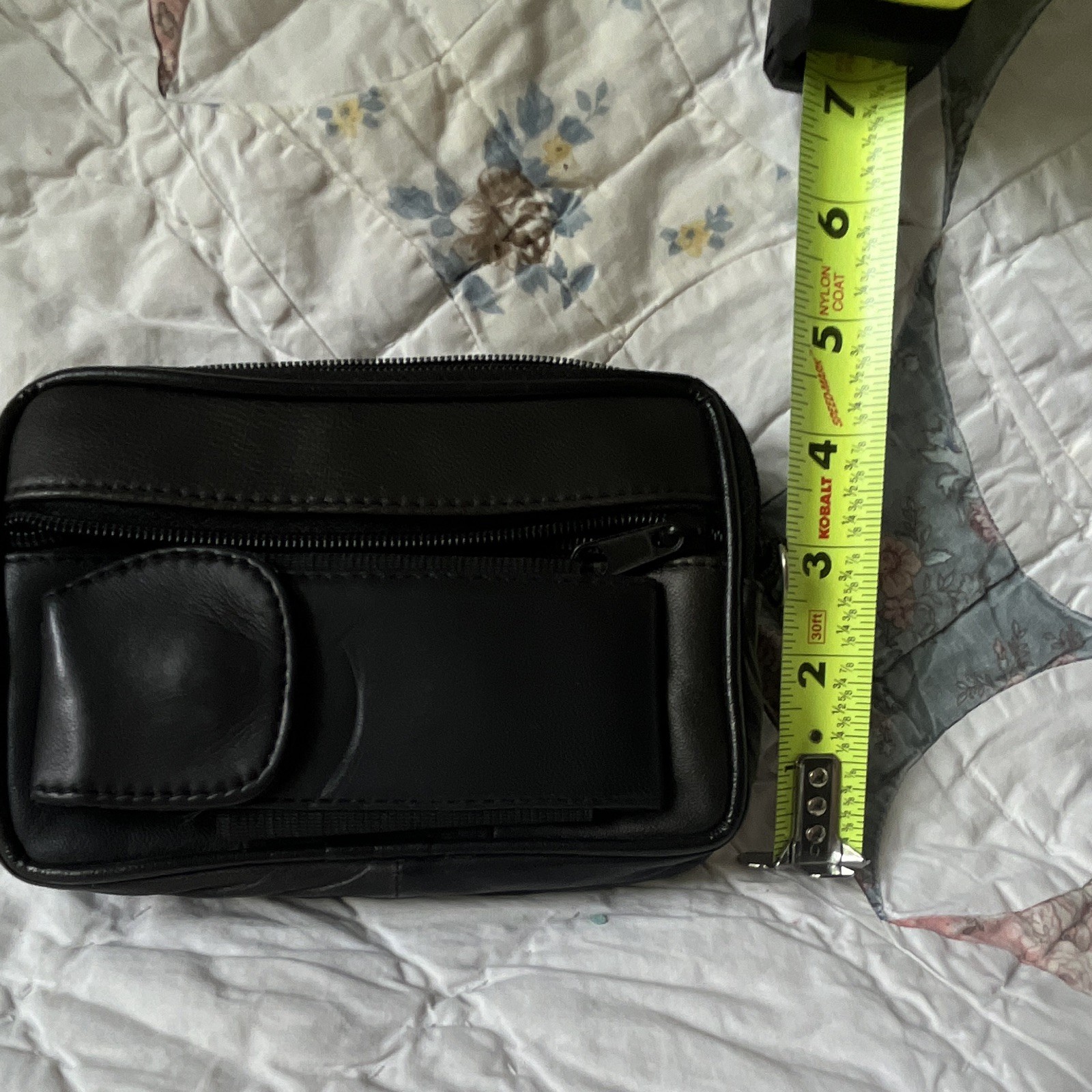 Men’s Black Zip Pouch Bag w/ belt Strap & Outer Pockets without strap
