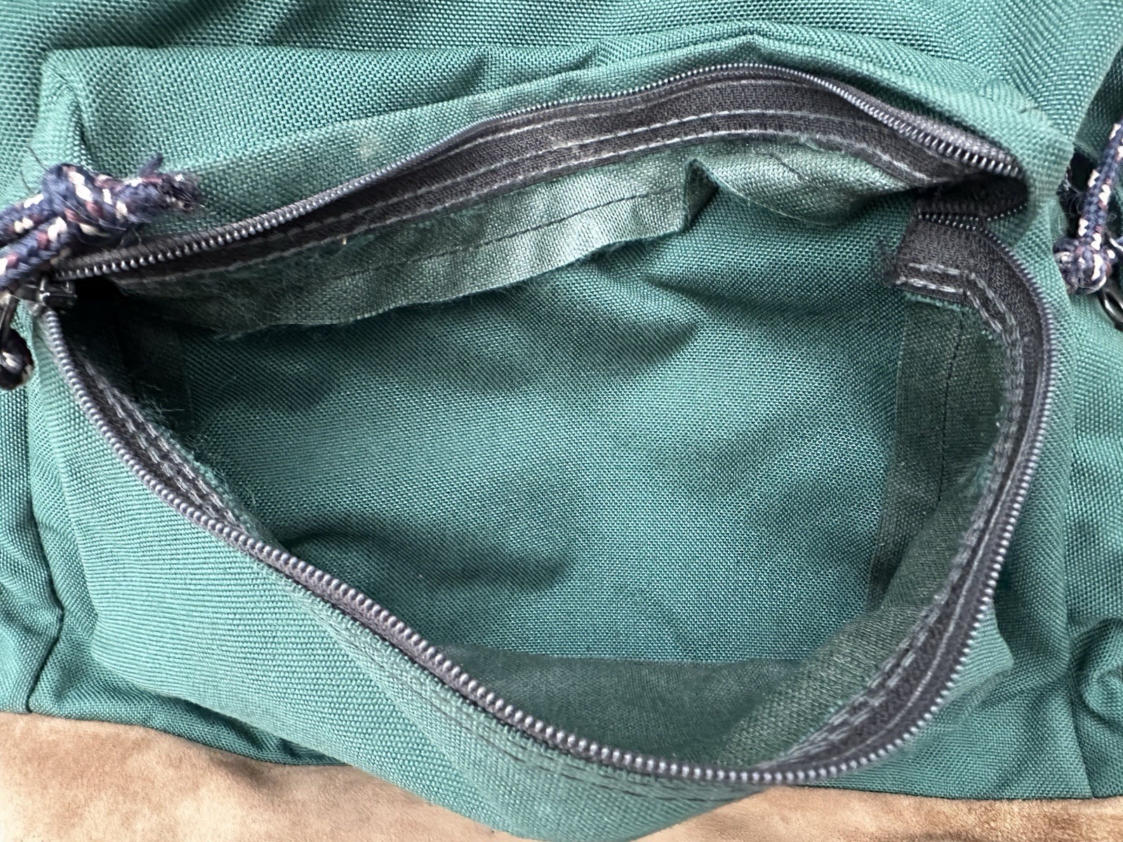 Vintage 1990s Jansport Suede Leather Bottom Backpack Green Classic School USA