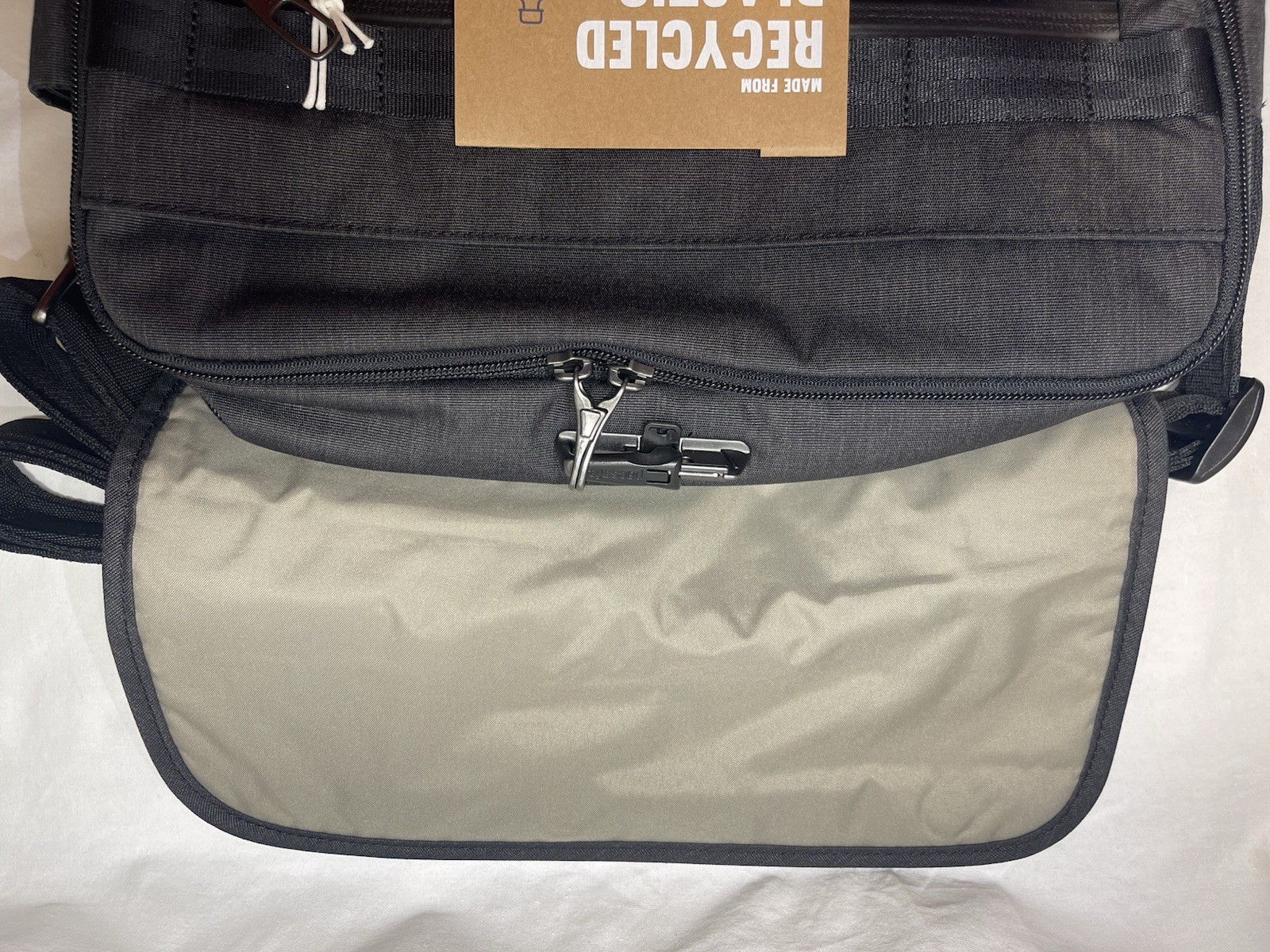 Pacsafe Gray Anti-Theft Messenger Bag Magnetic Closure Adjustable Strap Laptop
