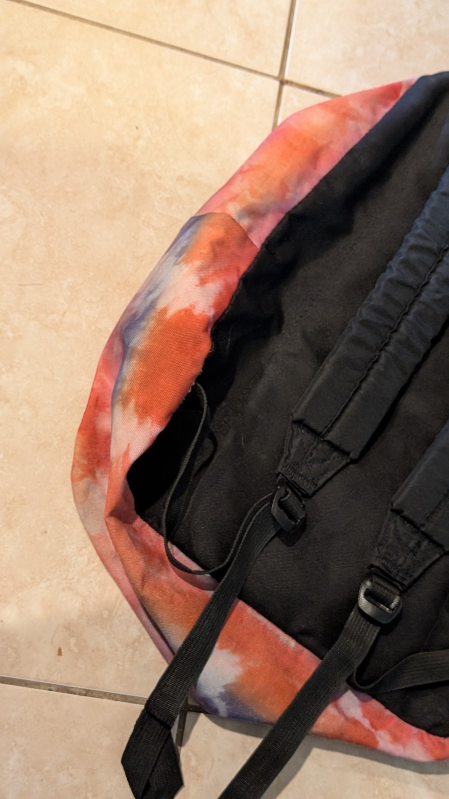 JanSport Tie Dye Backpack Pink Purple Orange School Travel Bag Pockets Adj