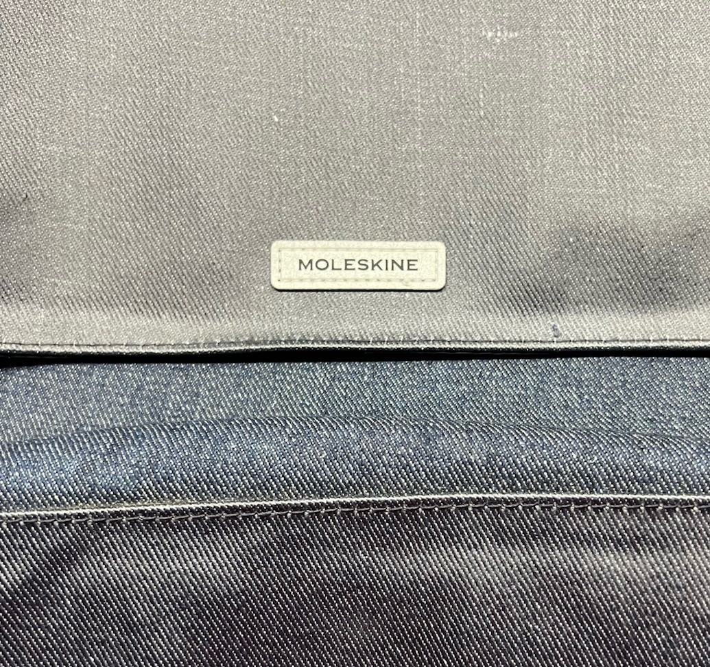 Moleskine Nomad Laptop Messenger Bag Black Blue Denim 14x12x4”