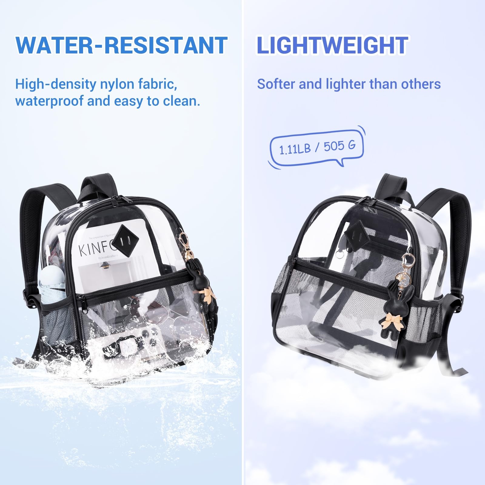 Clear Backpack for Stadium Events Approved 12×6×12, Thick TPU Mini Clear Bag …