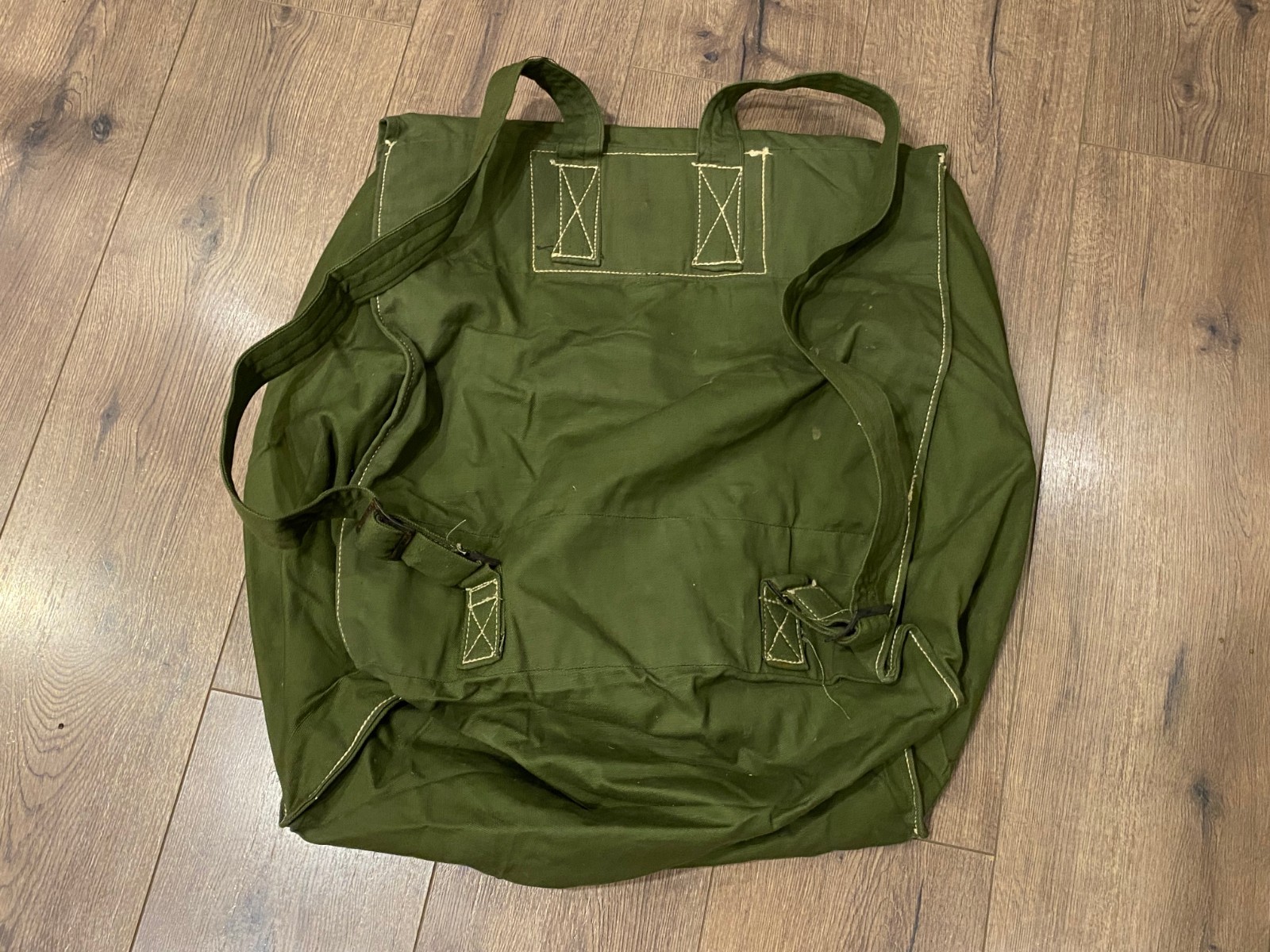 VINTAGE ALBANIA SOLDIER BACKPACK GREEN BAG ARMY MILITARY COMMUNIST ERA #0429