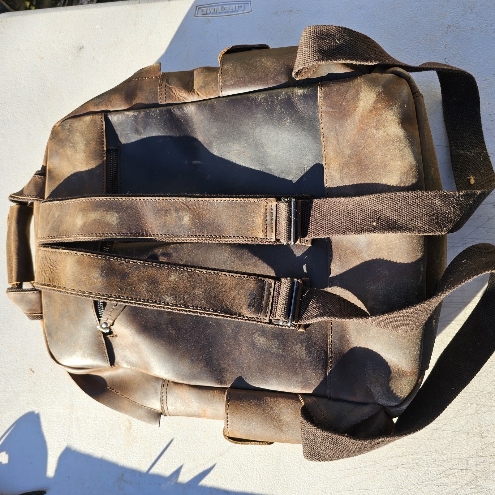 S-Zone Crazy Horse Leather-Cowhide 3-Way Carrier Backpack Business Casual Rustic