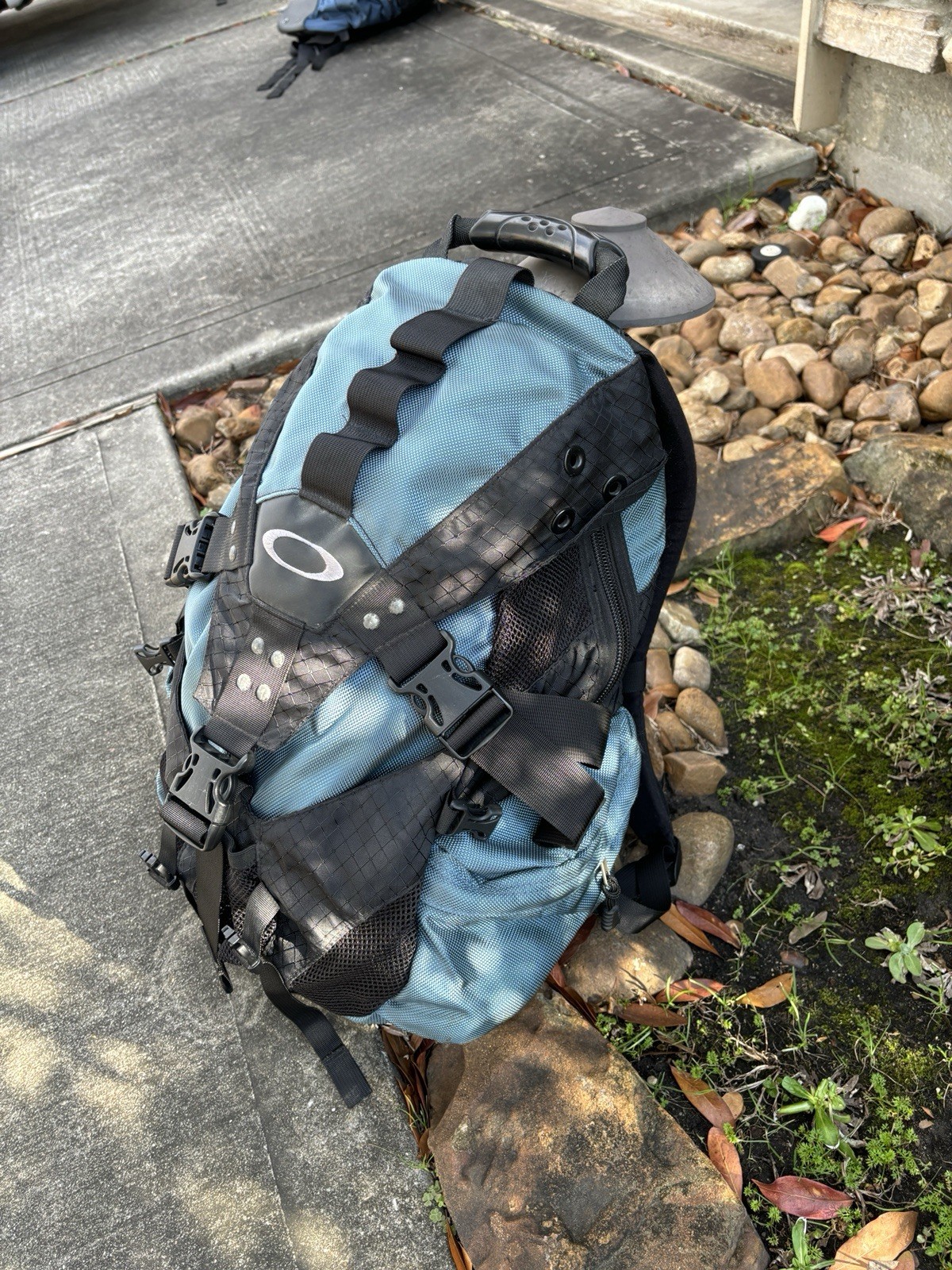 OAKLEY Icon Backpack Rucksack Tactical Black Light Blue Vintage Y2K RARE Bag