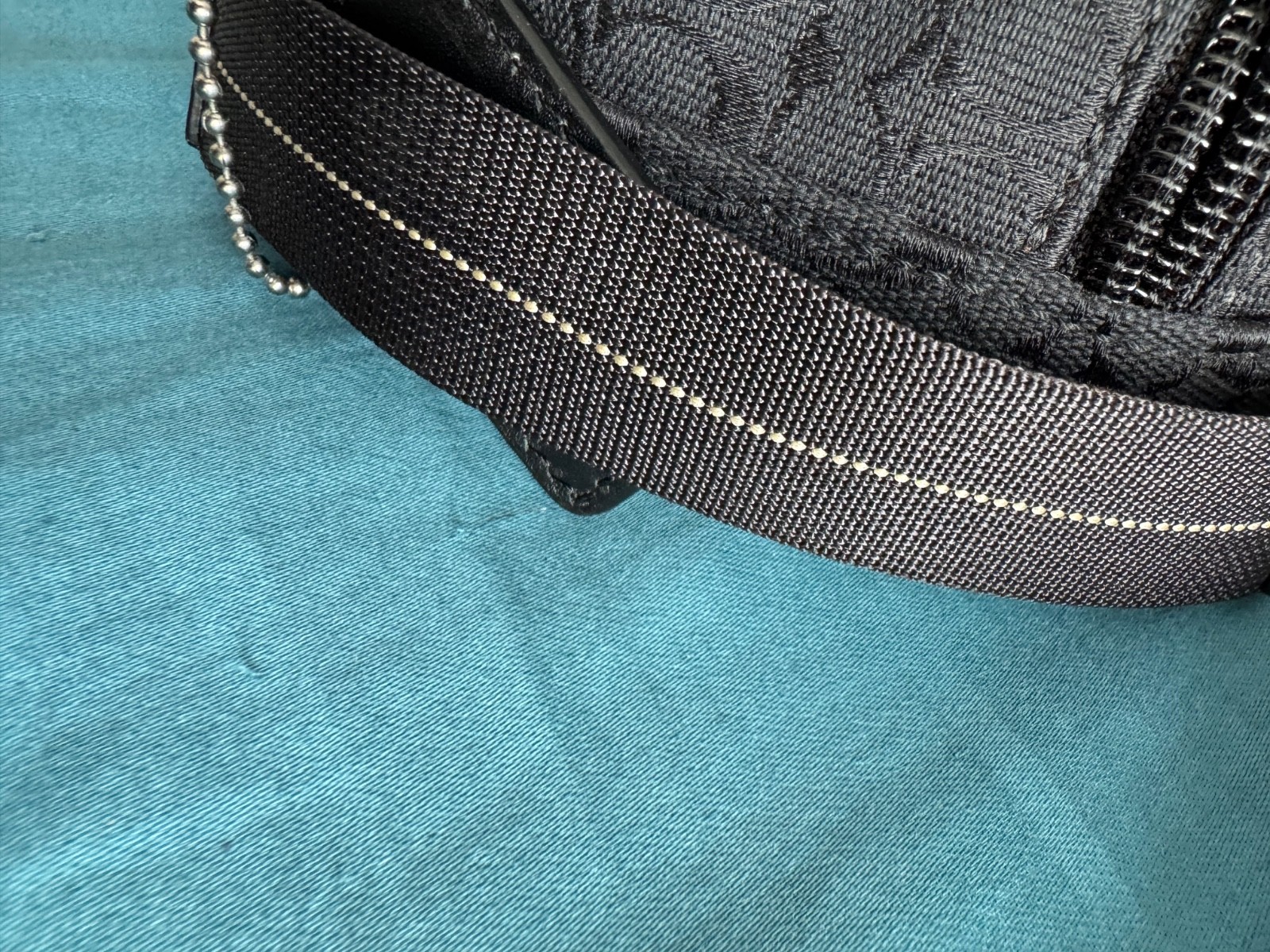 Authentic Coach Small Travel Kit In Signature Canvas Gunmetal/Charcoal/Black.