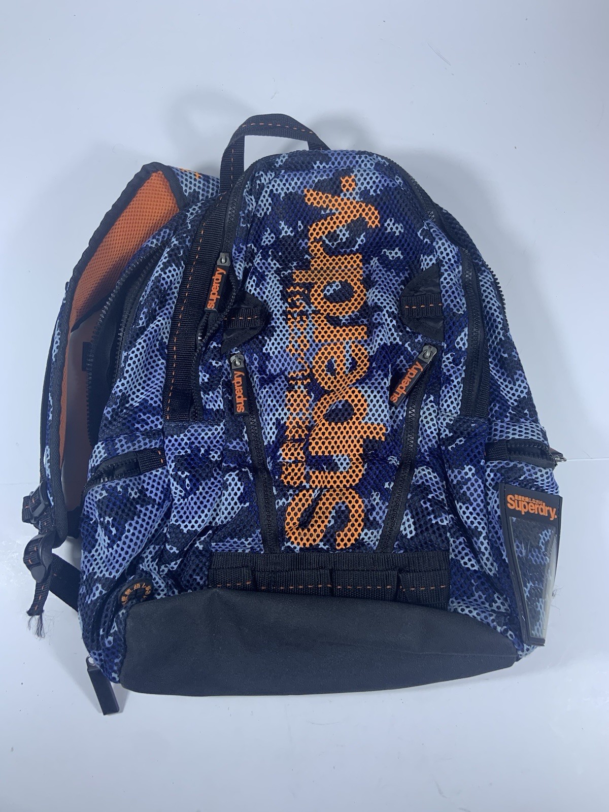 Superdry Camo Mesh Backpack Men’s Blue And Orange Laptop Bag