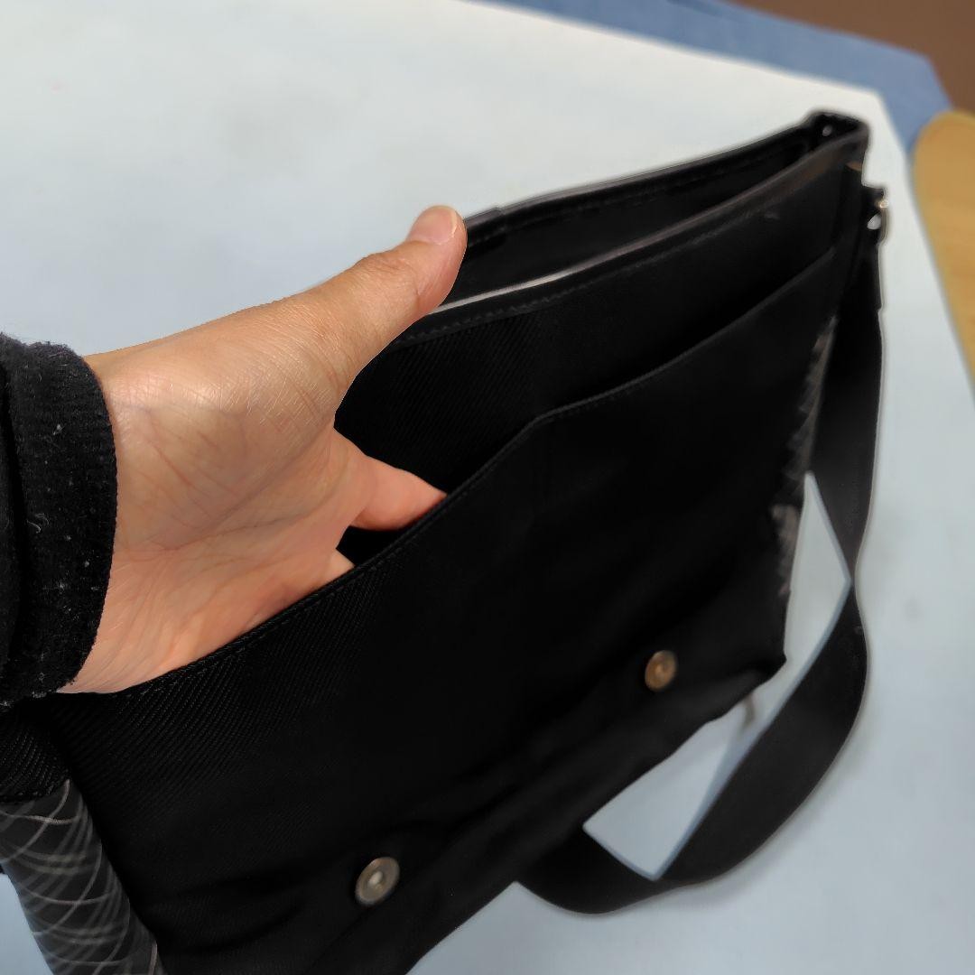 BURBERRY BLACK LABEL Messenger bag Check Black Nylon Authentic From Japan