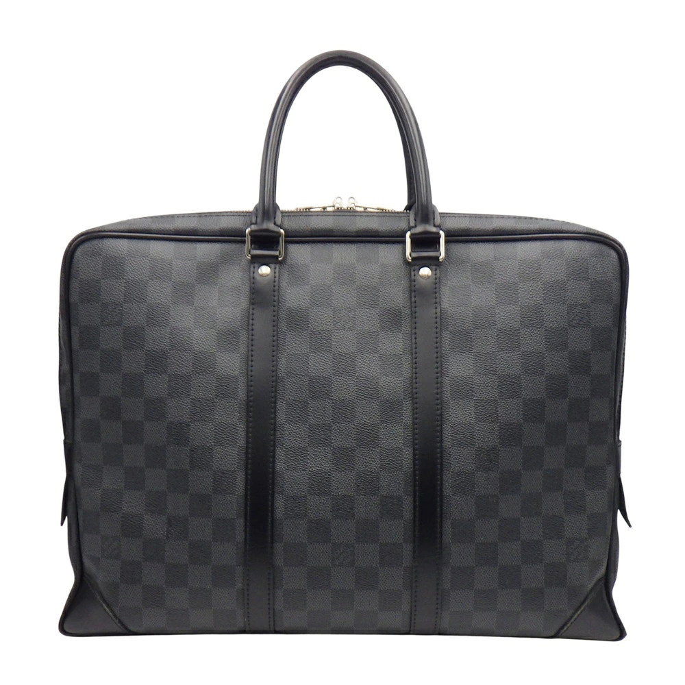 LOUIS VUITTON Porte Document Voyage Briefcase N41125 Damier Graphite Black Gray