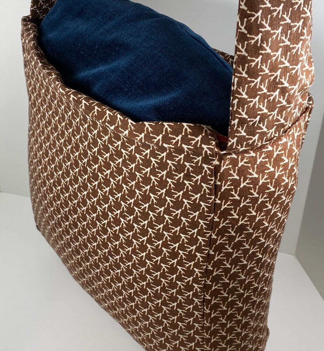 NEW ISAIA NAPOLI LINEN BROWN / WHITE CROSSBODY MESSENGER BAG ~ $275