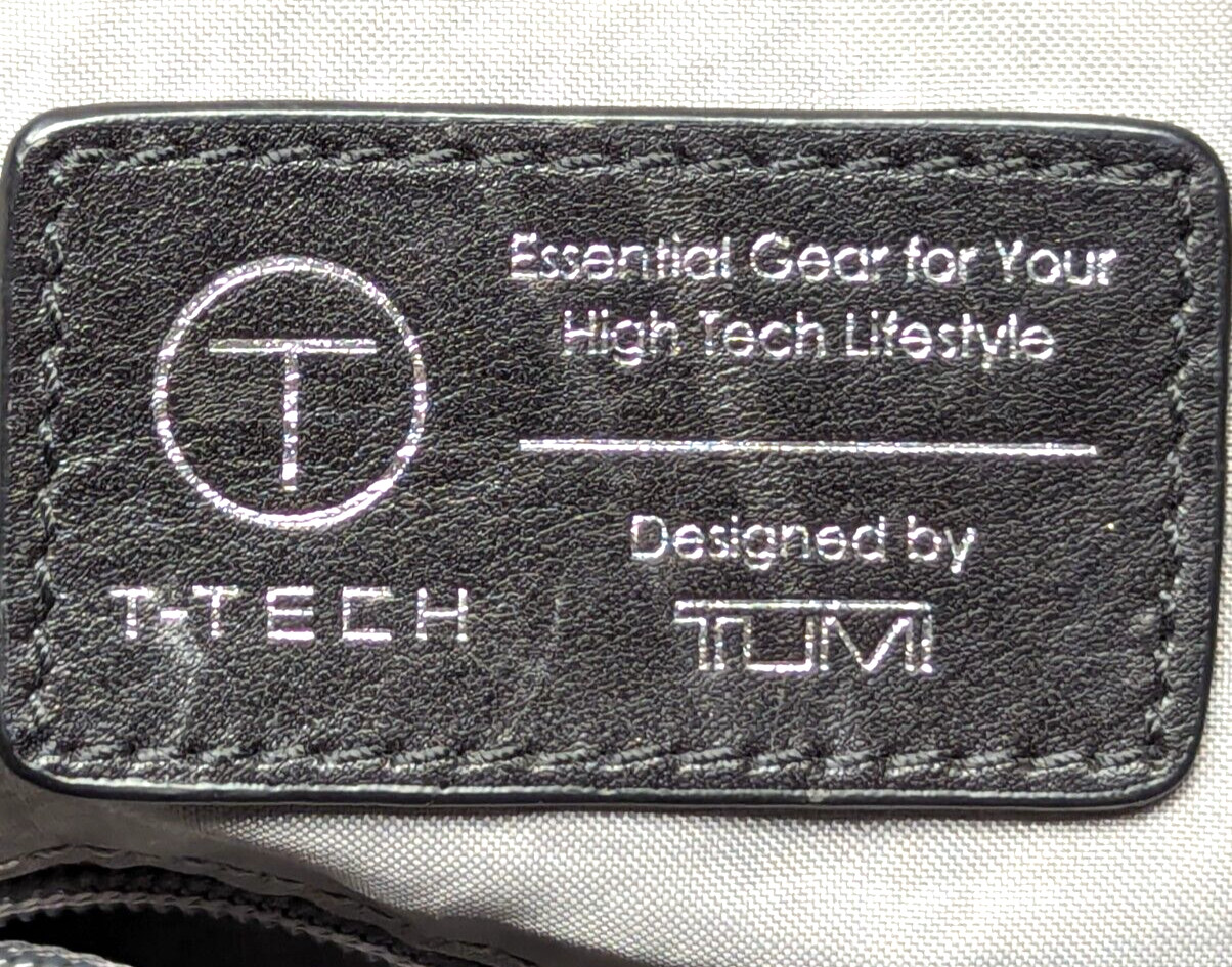 Tumi T-tech Leather and Nylon Portfolio Medium Black Multiple Pockets 12″Hx15″W