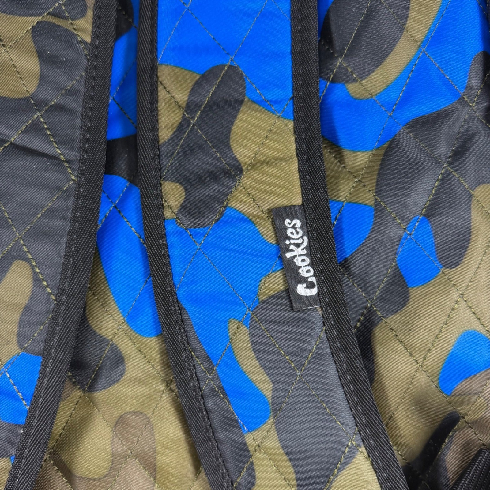 Cookies Smell Proof Quilted Camo Backpack Blue Olive Green Streetwear Bag NEW