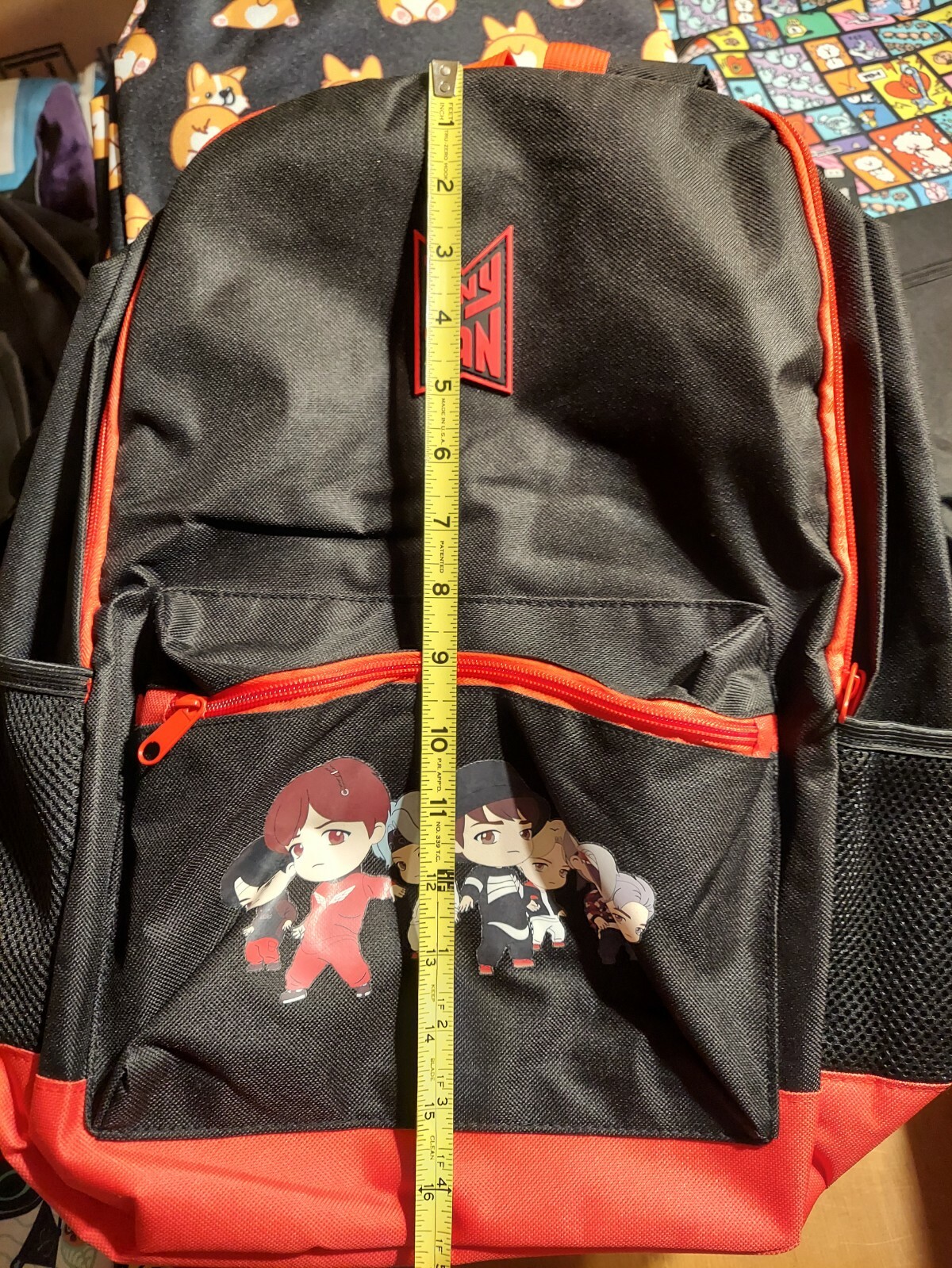 BTS Tiny Tan Chibi Characters Group Basic Backpack Bookbag NWT