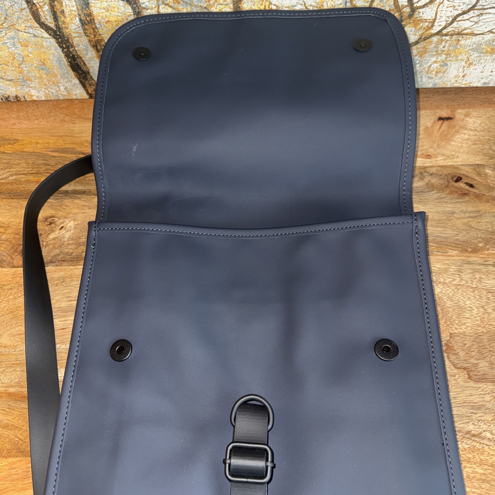 RAINS NWOT Backpack Waterproof Matte Navy Blue Work School Computer Backpack