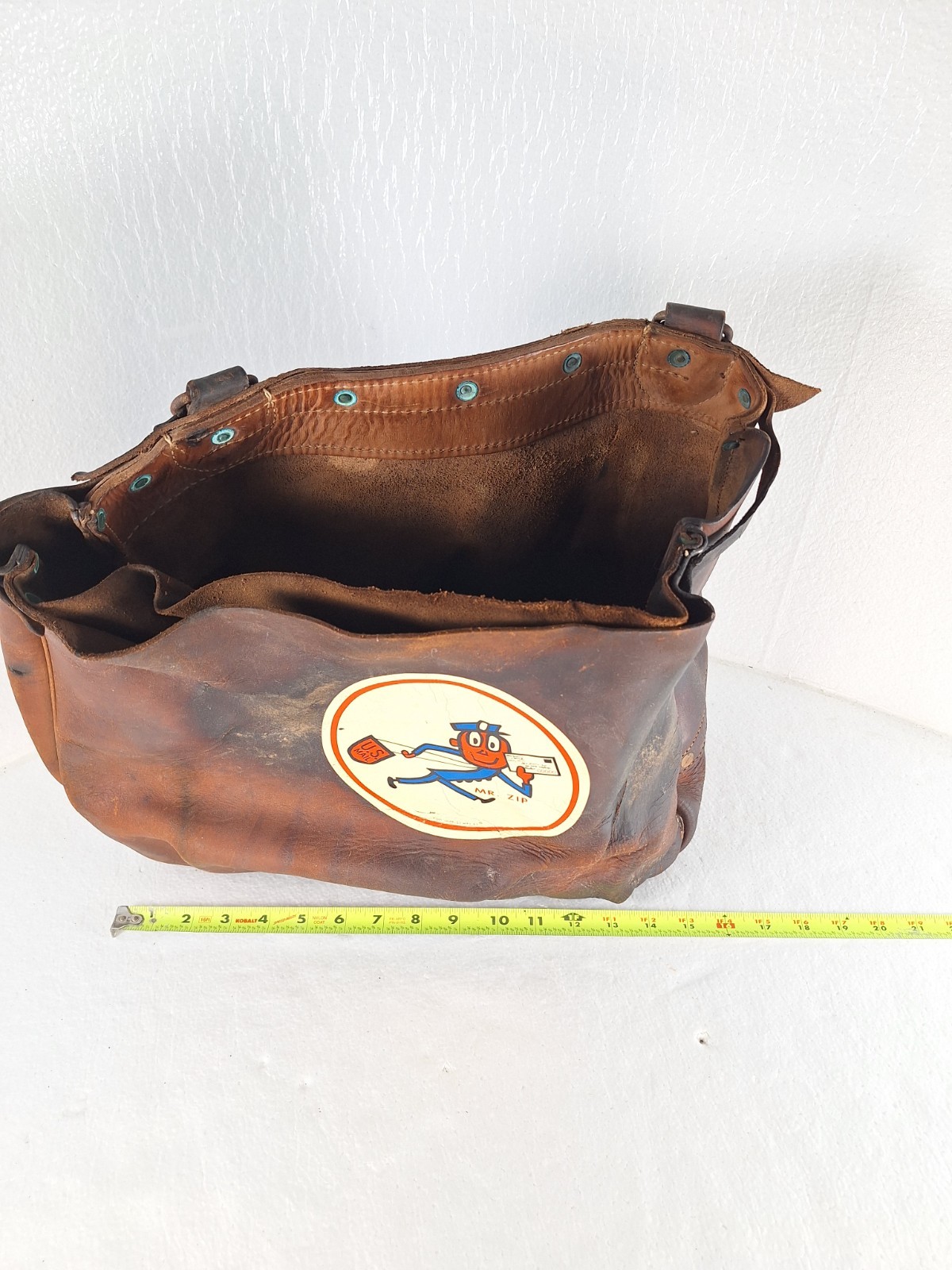 Vintage USPS 1964 Byron U.S. MAIL Mr Zip Postal Leather Carrier Bag USPS ZIPPY
