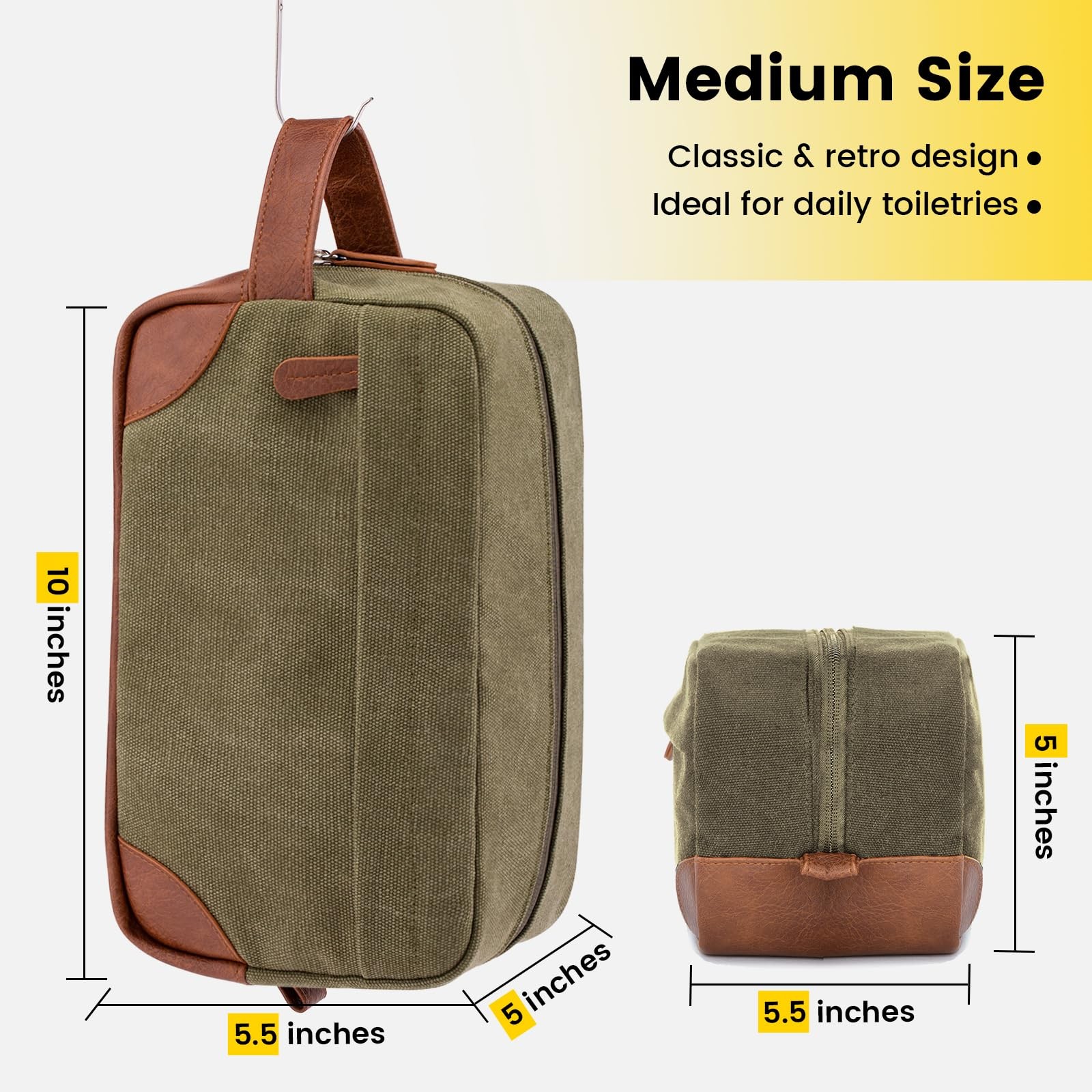 Vorspack Travel Toiletry Bag – Hanging for Men Medium, Green
