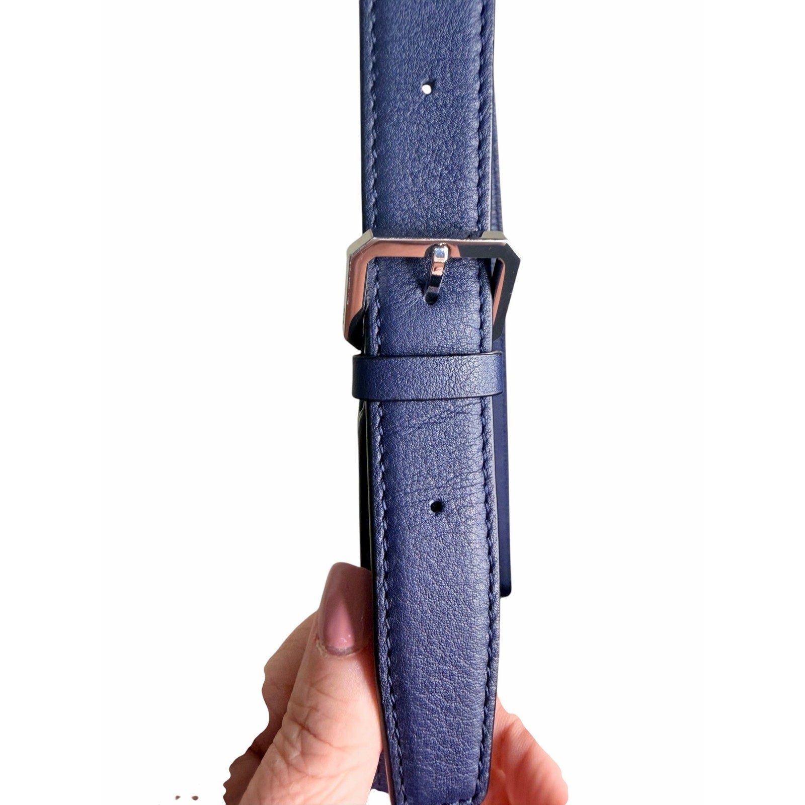 MCM NWT Klassik Monogram Embossed Leather Crossbody Bag in Navy Blue