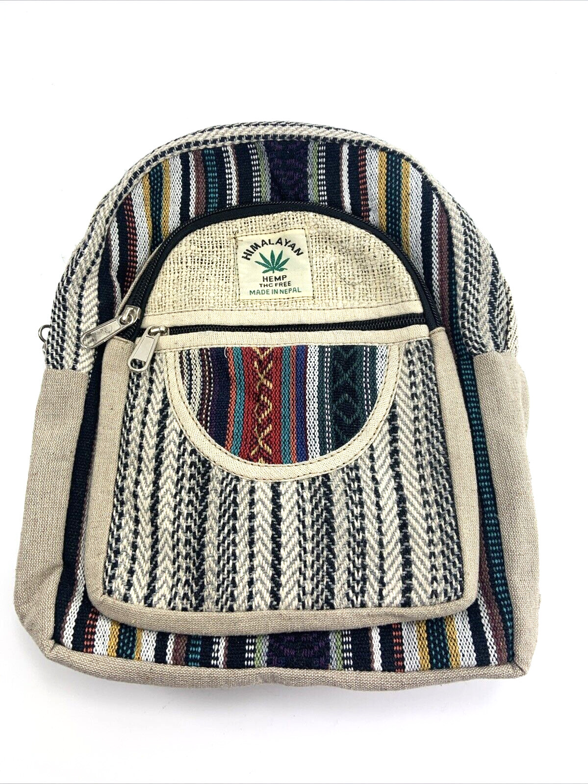 Himalayan Hemp THC Free Multi Color Mini Handmade Backpack NWT
