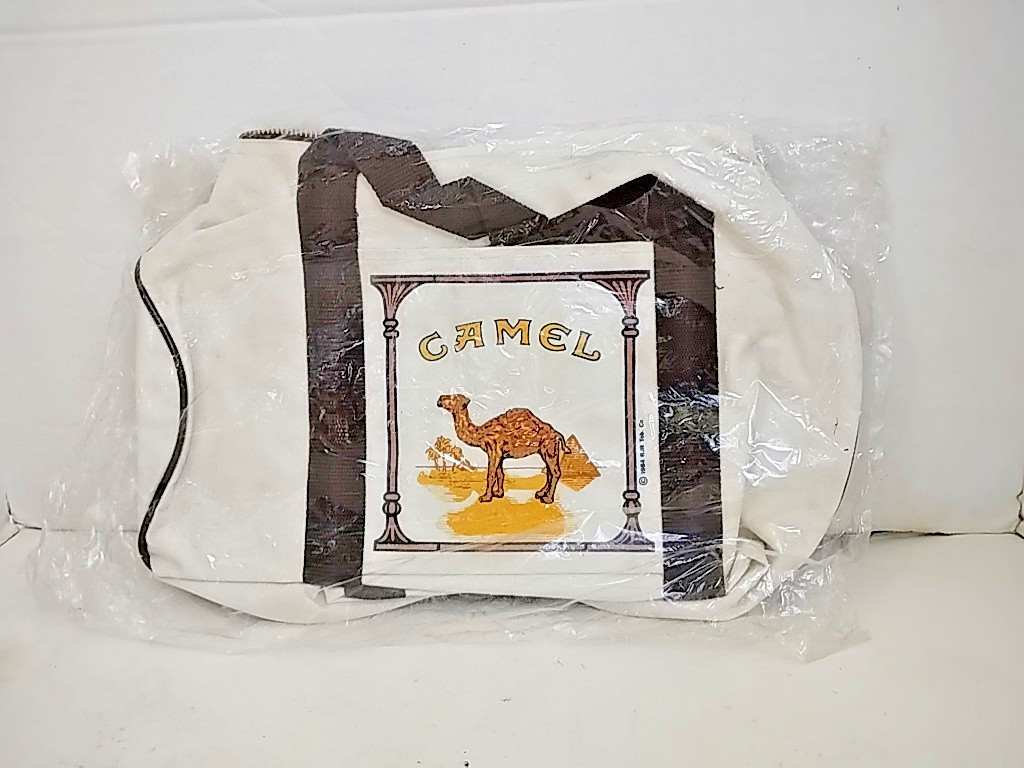Vinttage Camel Logo White Canvas Duffel Bag RJ Reynolds Promo 1984