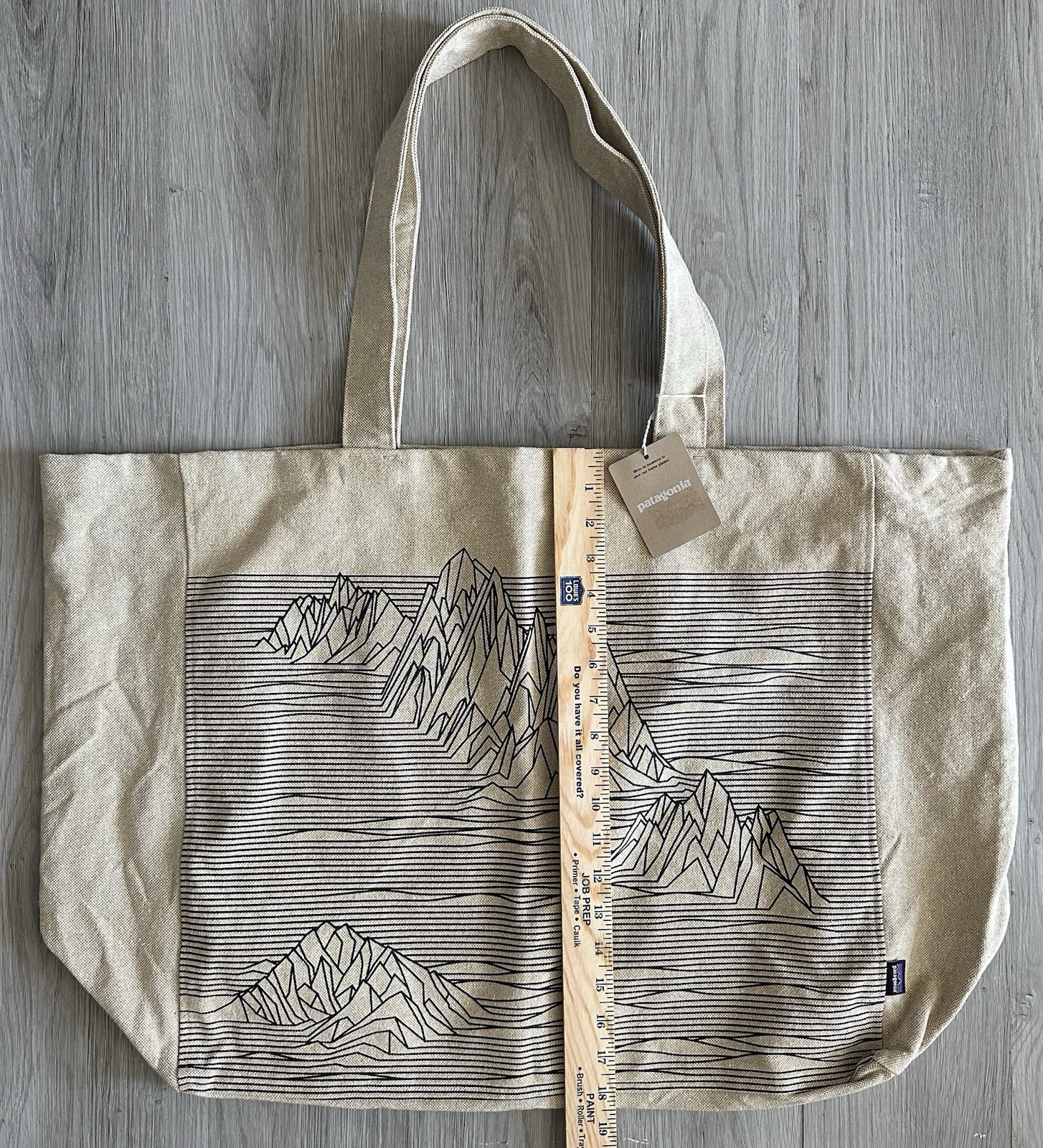 Patagonia Tote Bag Fitz Roy Mountain Extra Large Canvas Eco Beach Grocery NWT