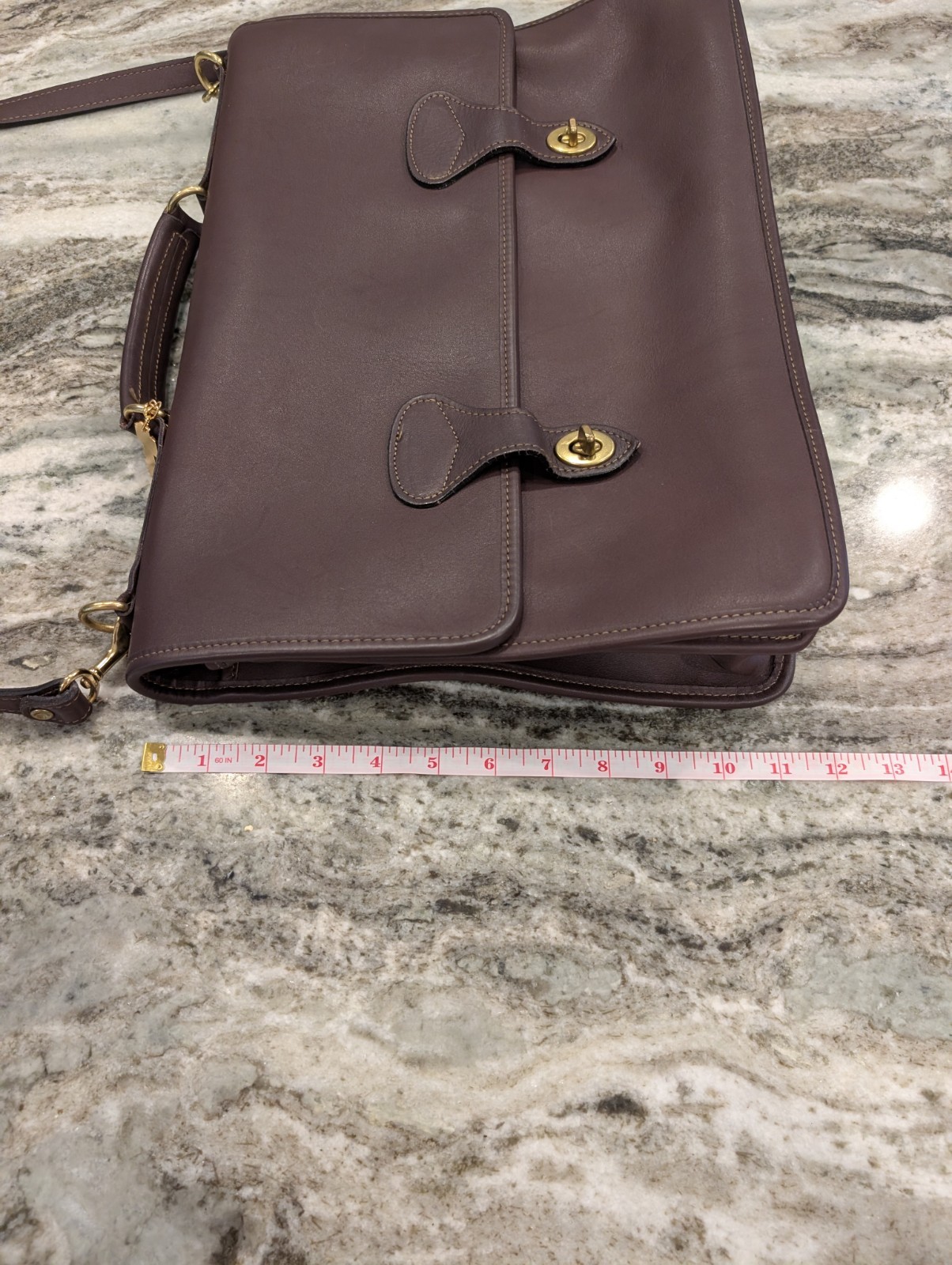 Brown Jack Georges University Professional Leather Briefcase Messenger Bag #2456