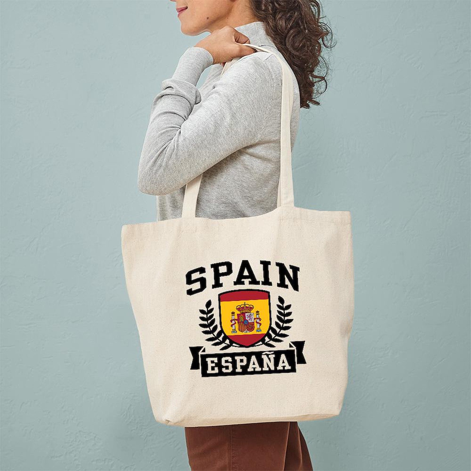 CafePress Spain Espana Natural Canvas Tote Bag, Cloth Shopping Bag (438931293)