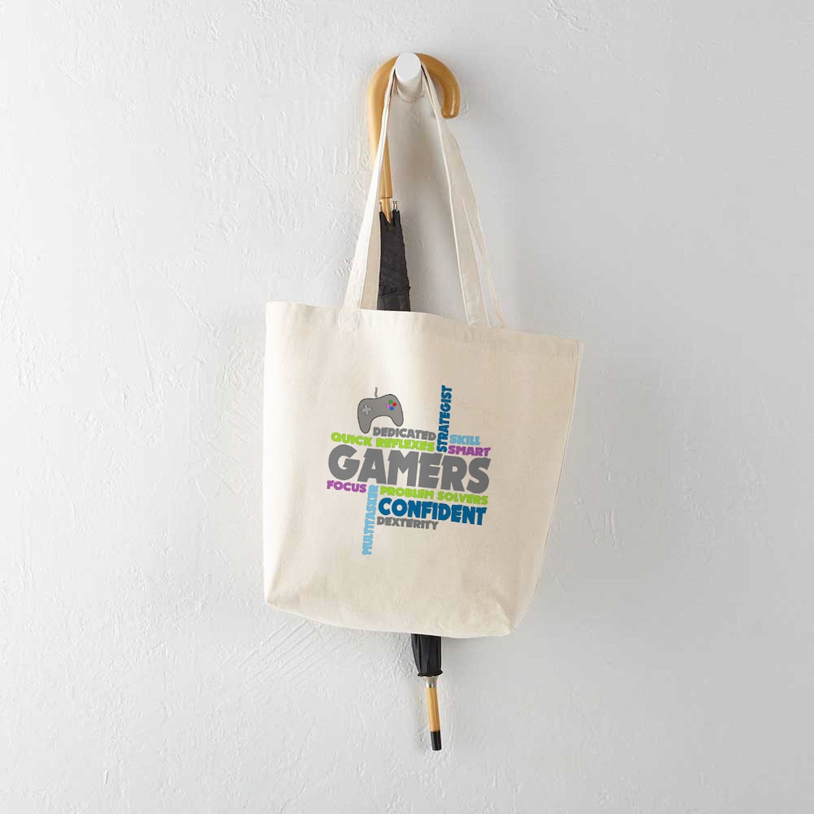 CafePress Gamers Natural Canvas Tote Bag, Cloth Shopping Bag (1152093400)
