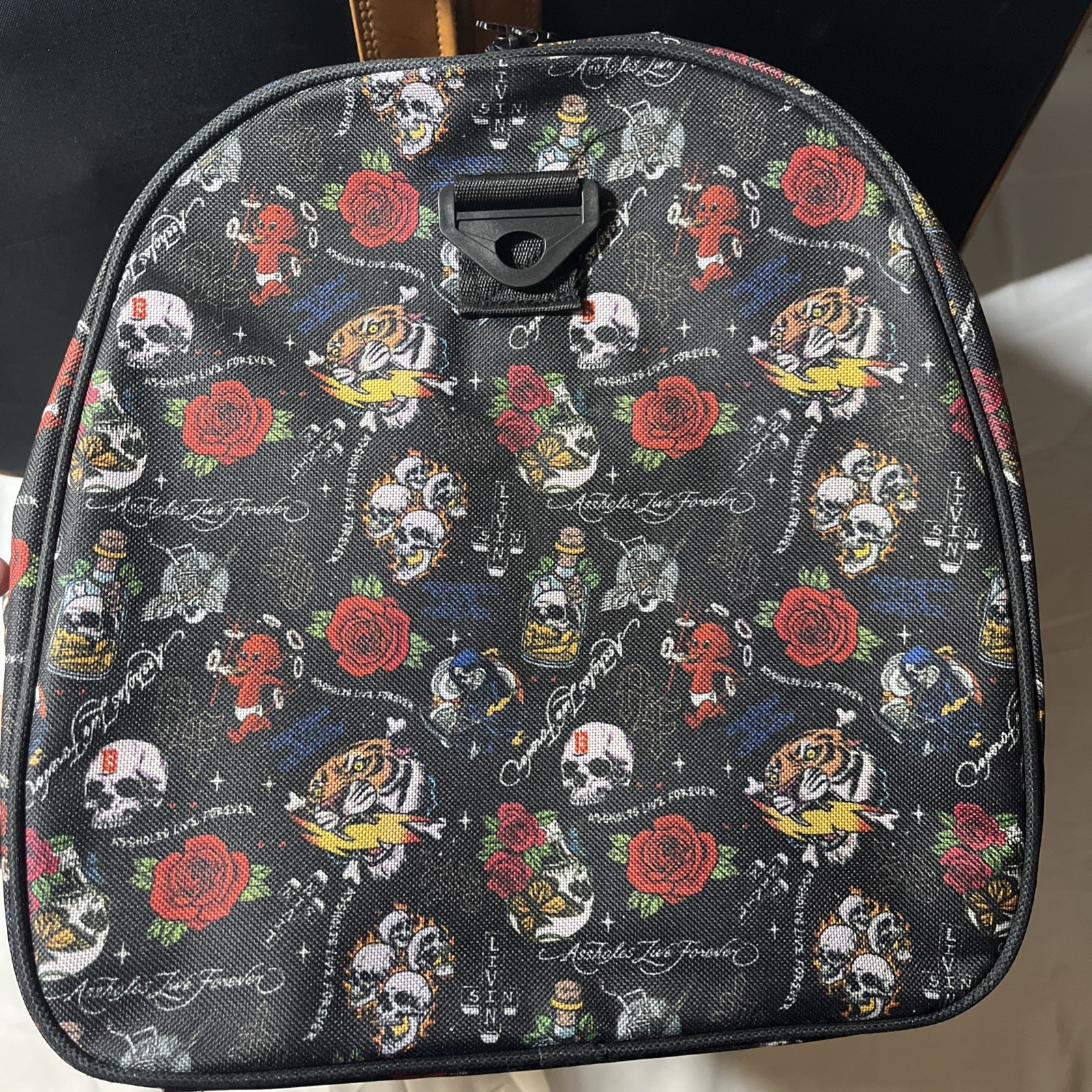 A**holes Live Forever Emotional Baggage Duffel Bag Skull Bottle All-Over Print