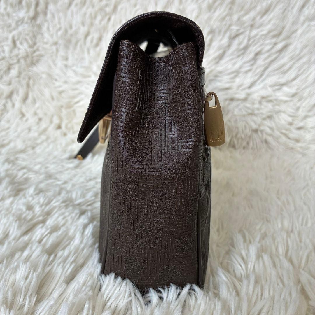Dunhill Brown Leather Clutch Bag Men’s Vintage Formal Business Accessories