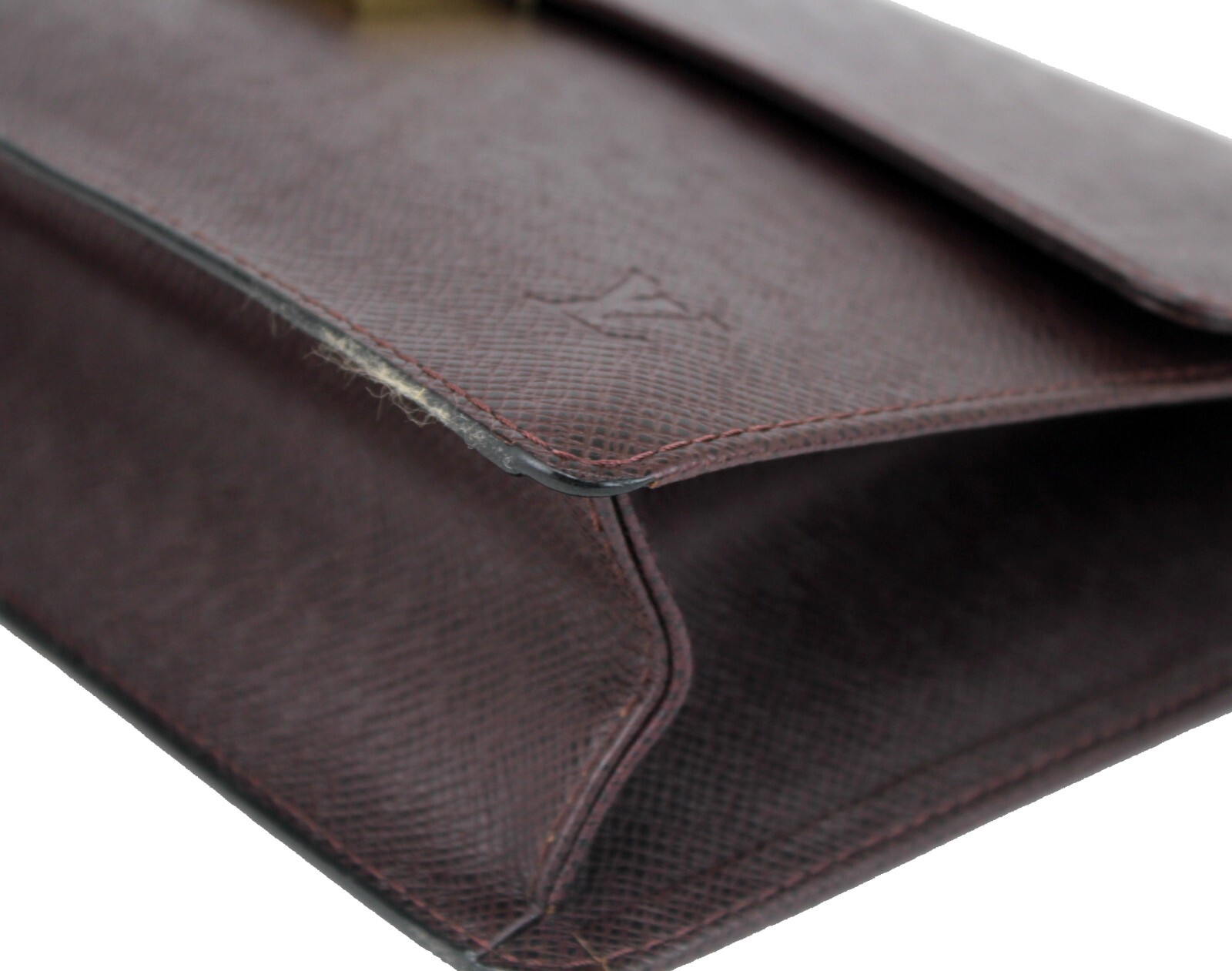 LOUIS VUITTON Taiga Brown Leather Pochette Clad Second Bag Clutch Bag Spain