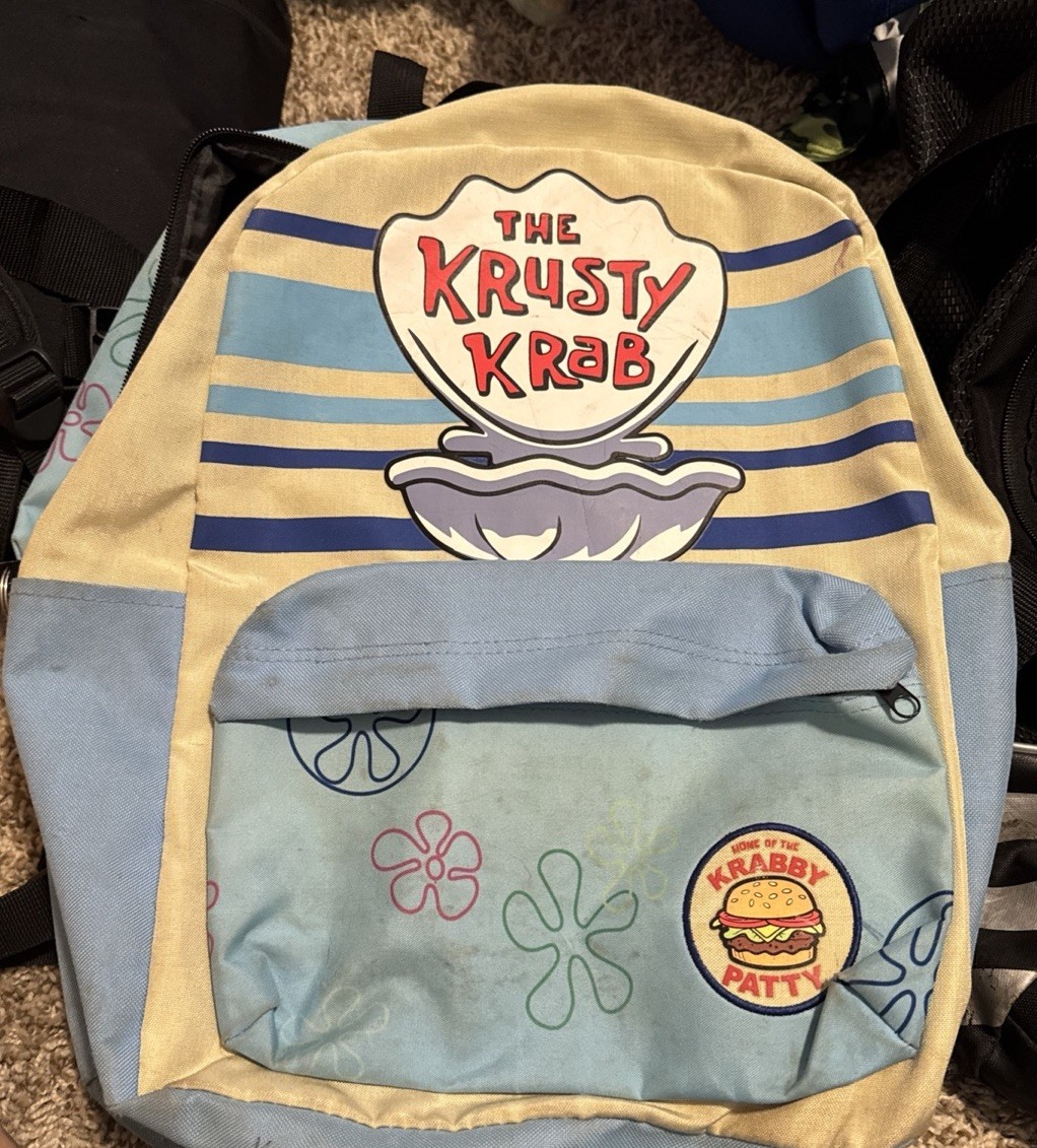 Loungefly Spongbob Krusty Krab Backpack Zipper Matte Finish book bag