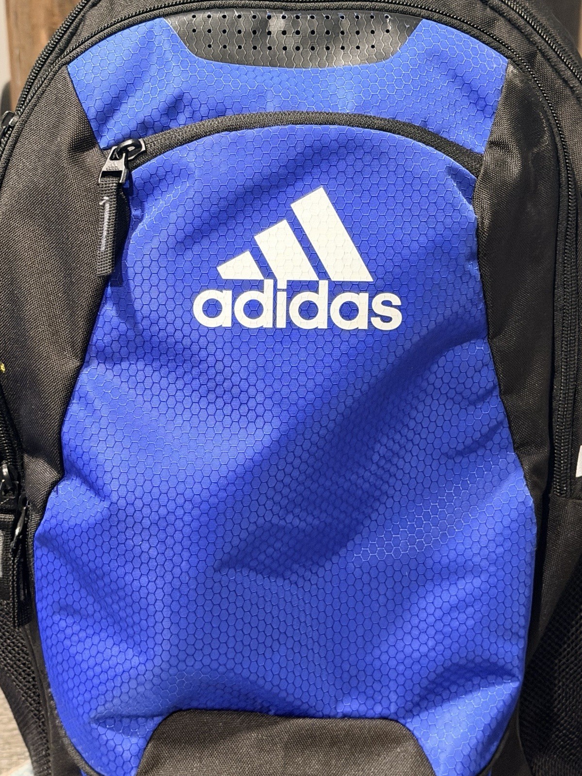Adidas Backpack Blue Black School Book Bag Laptop Travel Sports 20×15